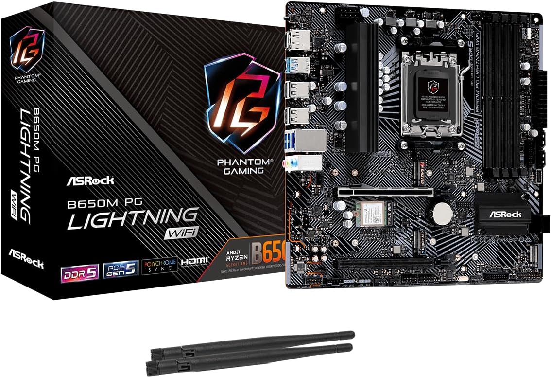 ASRock B650M PG Lightning WiFi 6E Motherboard for Ryzen CPUs