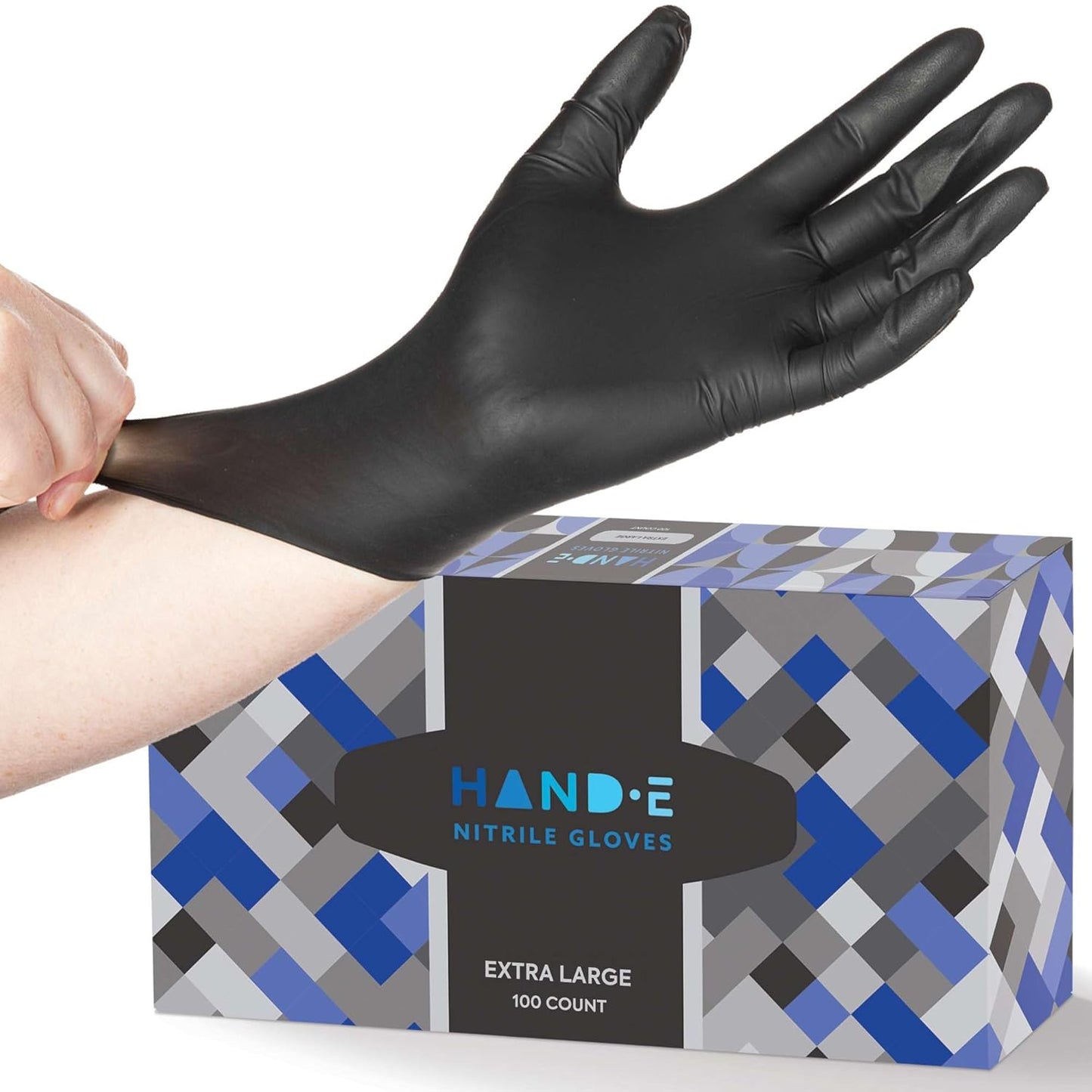 Hand-E Touch: Extra Thick Black Nitrile Gloves
