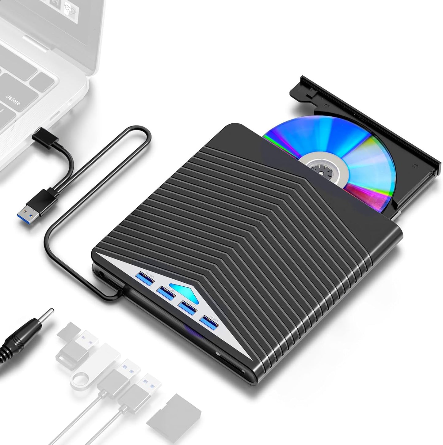 LINKEET 7-in-1 CD/DVD Drive - Versatile & Portable!