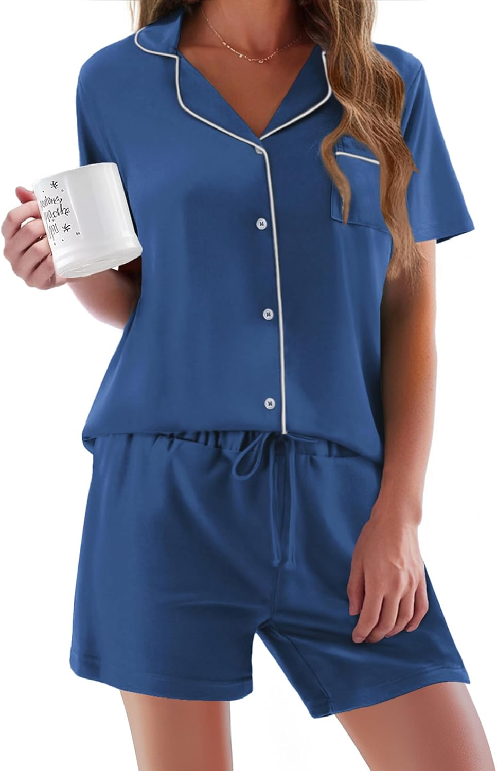 Ekouaer Pajamas Set for Women Soft 2 Piece Lounge Sets
