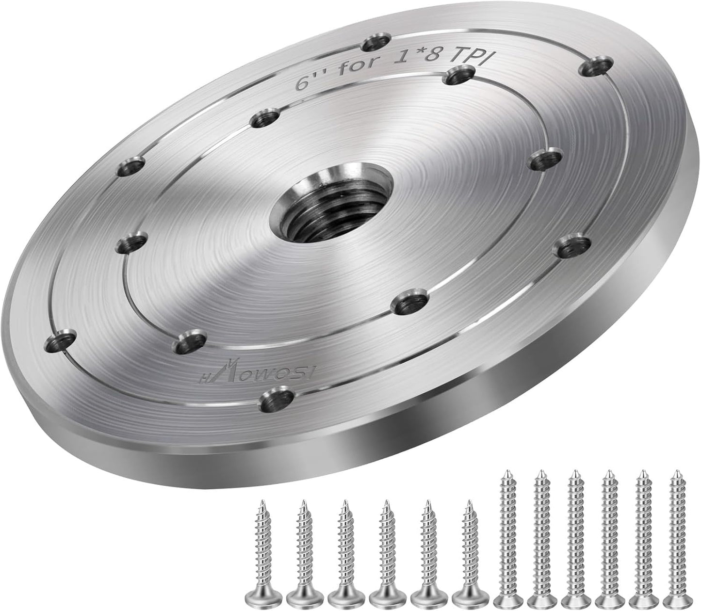 6 Inch Steel Wood Lathe Faceplate for 1 Inch x 8TPI Spindle