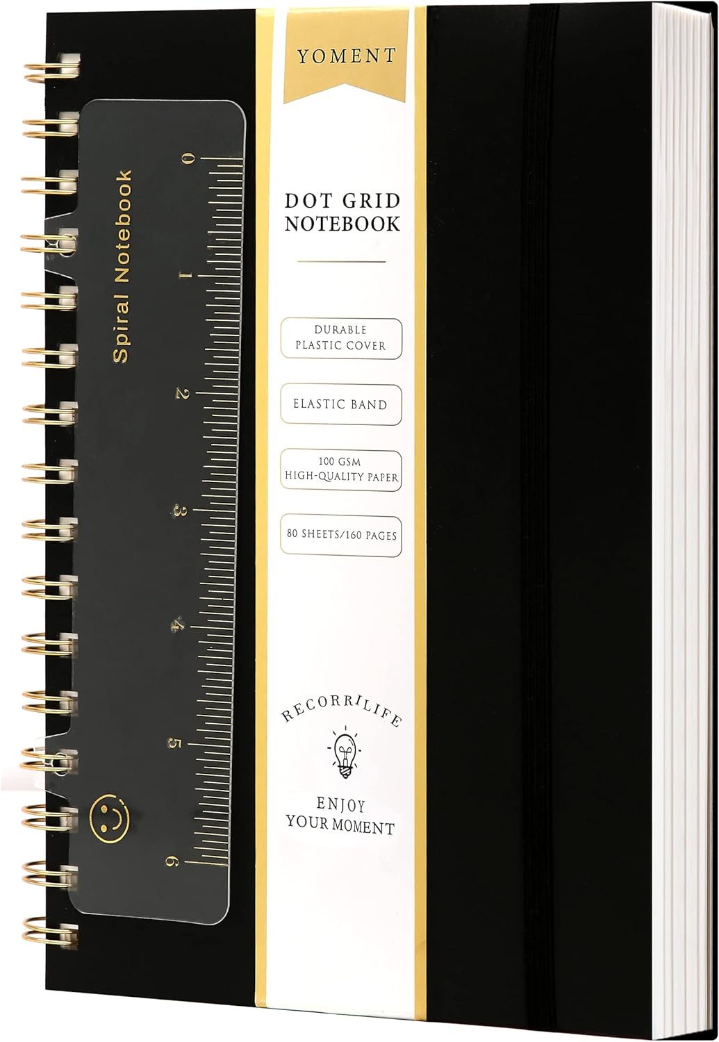 Yoment A5 Dot Grid Spiral Notebook - 160 Pages