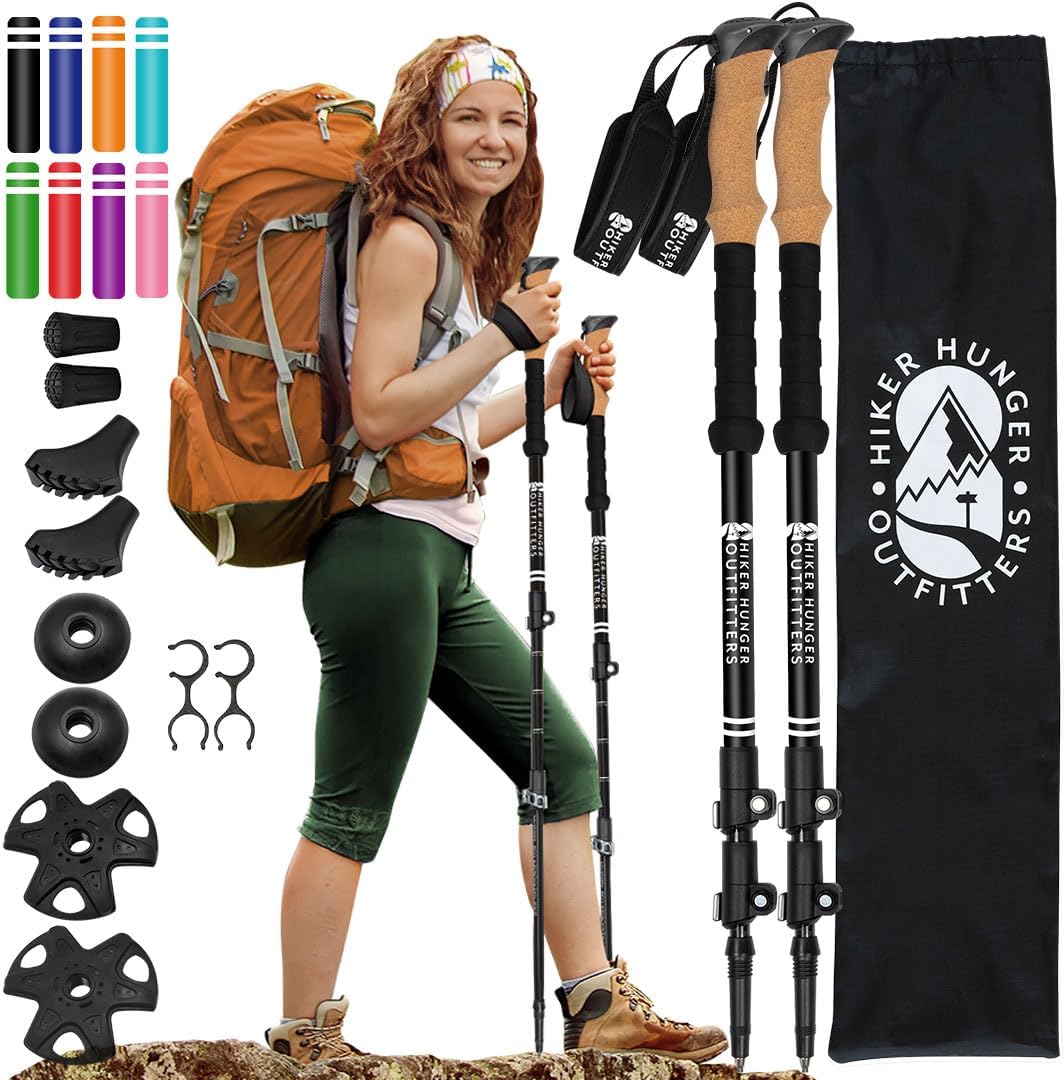 Aircraft Aluminum Trekking Poles - Lightweight Hiking Gear