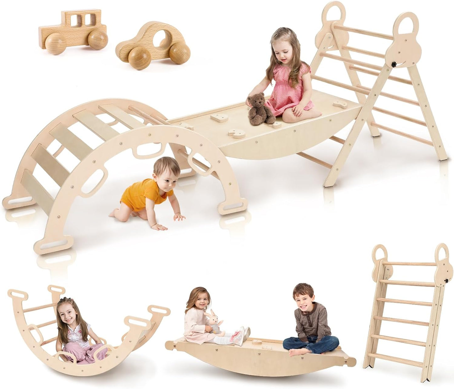Pikler Triangle Set for Baby and Child 8 in 1 Indoor Playground
