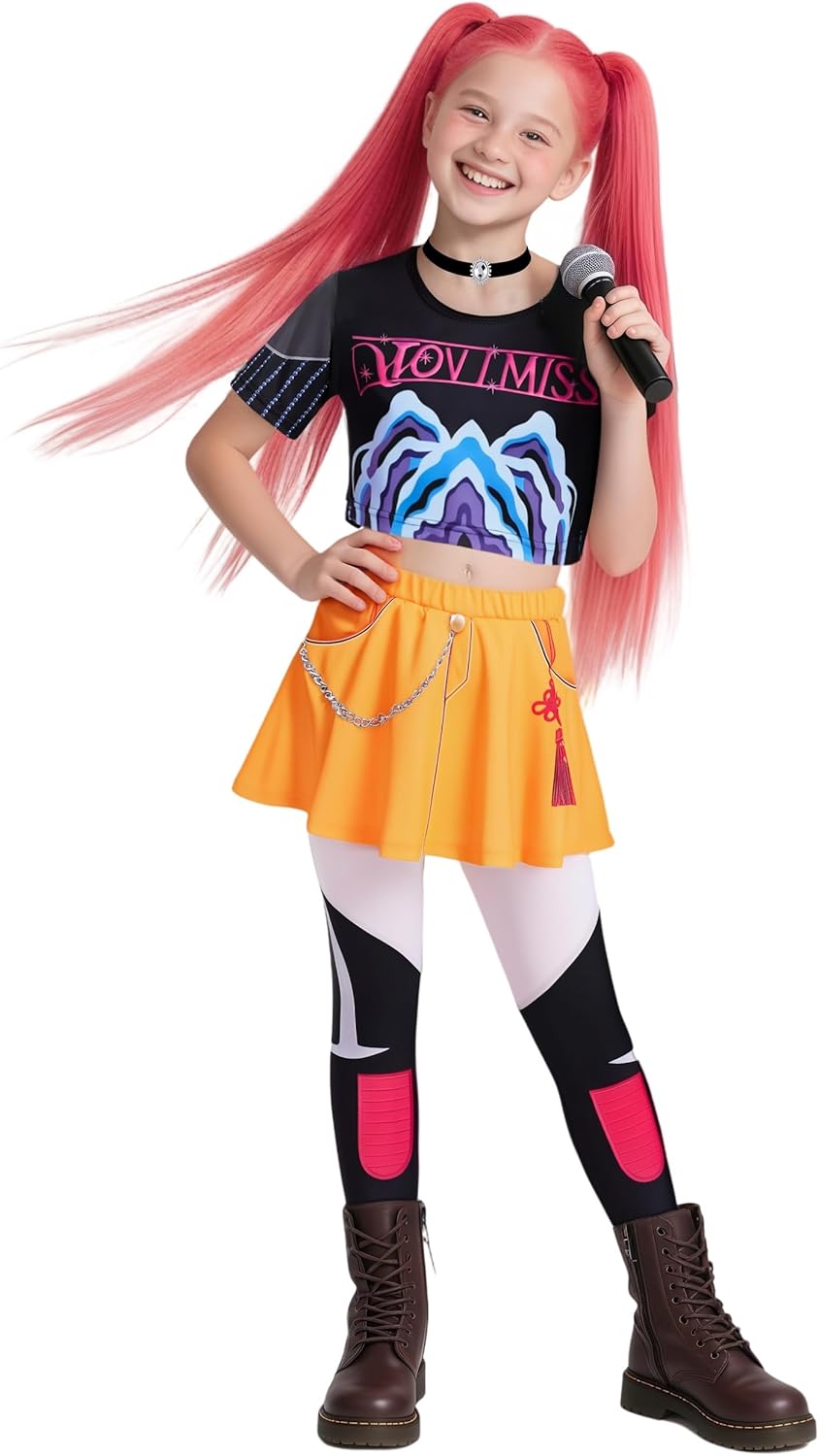 Kids Girls Pop Singer Costume for Halloween and Dance Recitals