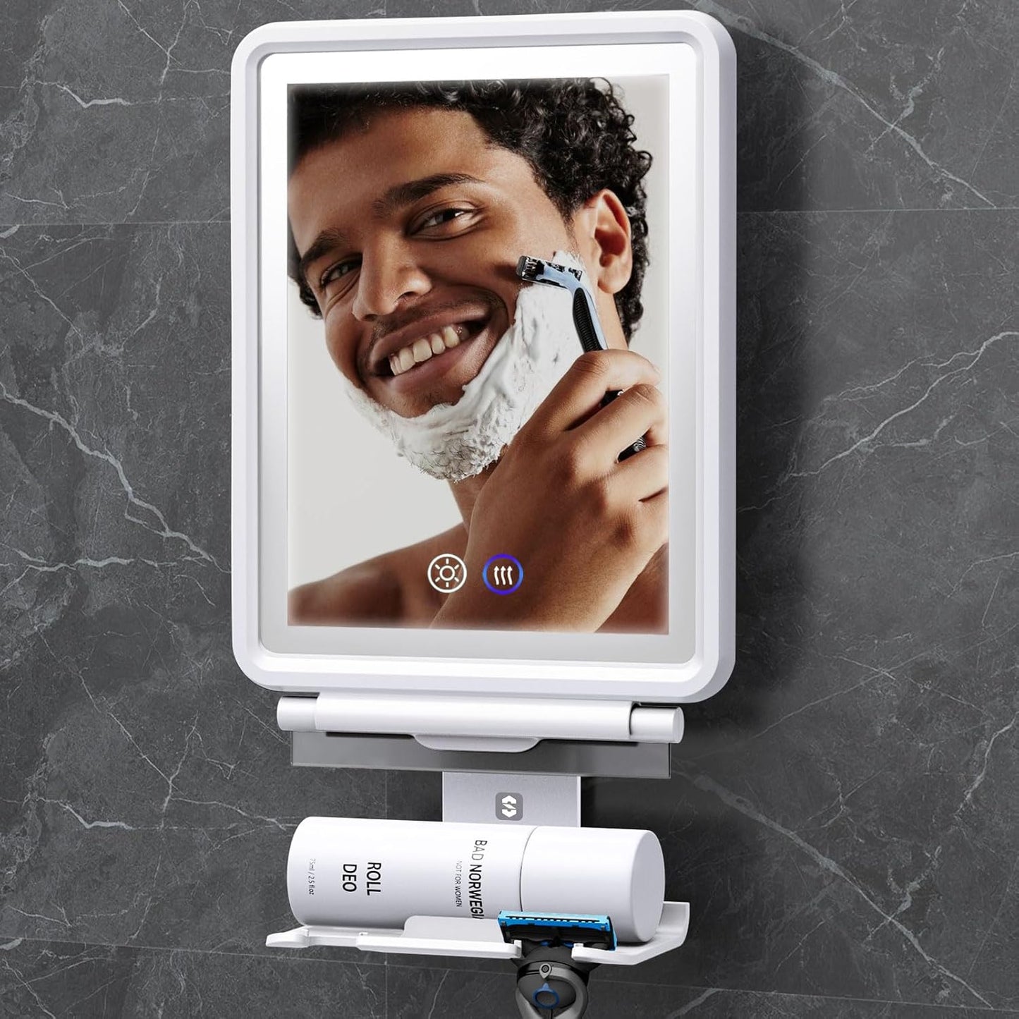 Heated Shower Mirror Fogless for Shaving with Dimmable Lights