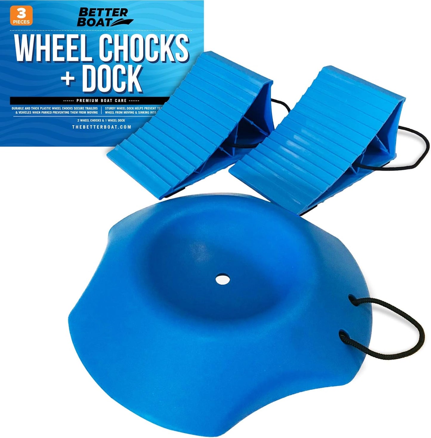 Better Boat Trailer Wheel Chocks with Rope and Wheel Dock
