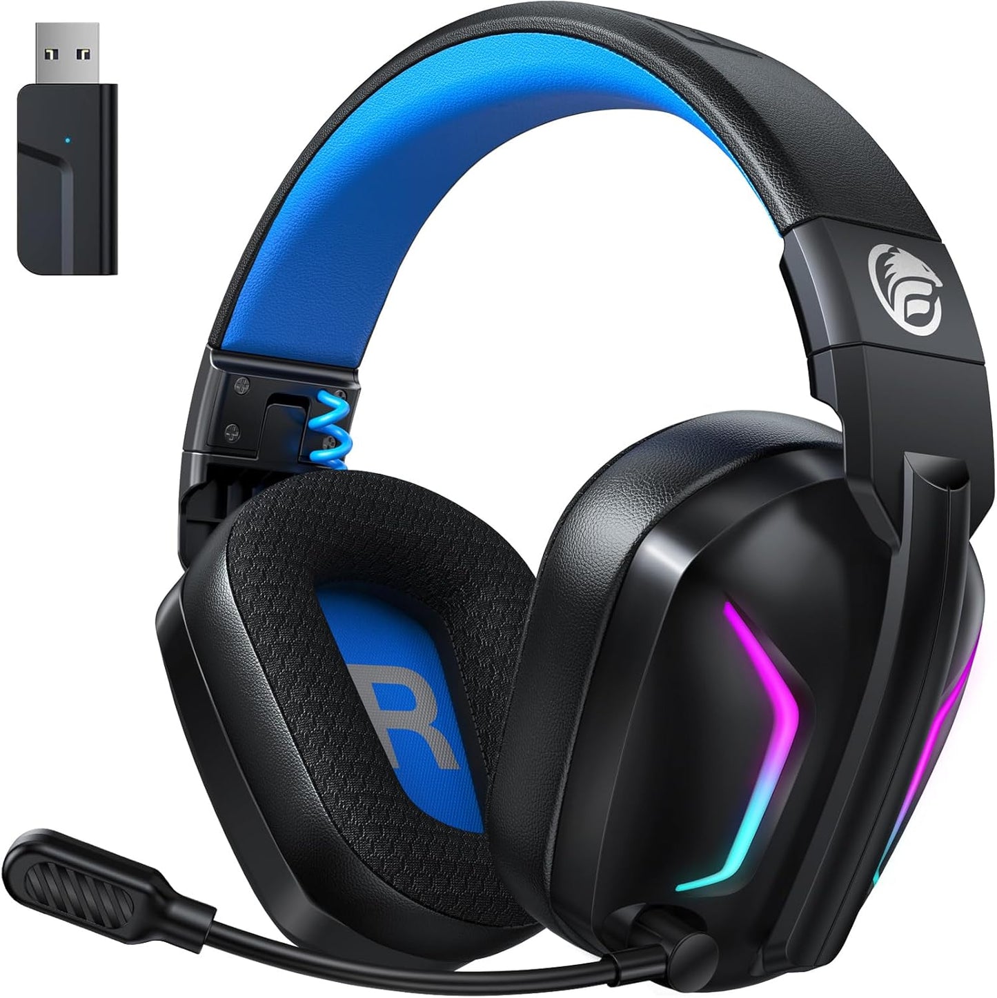 FachixyNewFC300 Wireless Gaming Headset - 50Hr Fast Charge Battery
