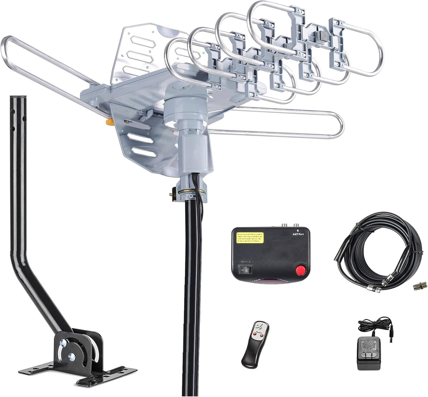 Outdoor 150 Miles Digital TV Antenna with 360 Degree Rotation