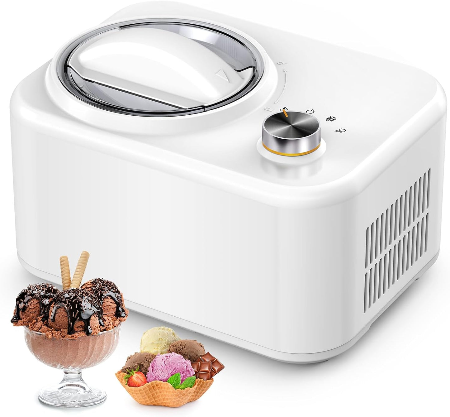 COWSAR 1Qt Ice Cream Maker: No Pre-freezing, 1hr Keep-Cooling