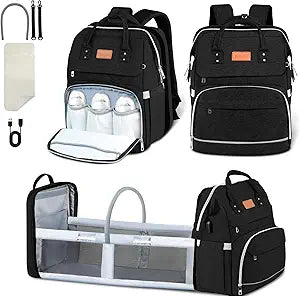 Diaper Bag Backpack with Changing Station for Boys and Girls