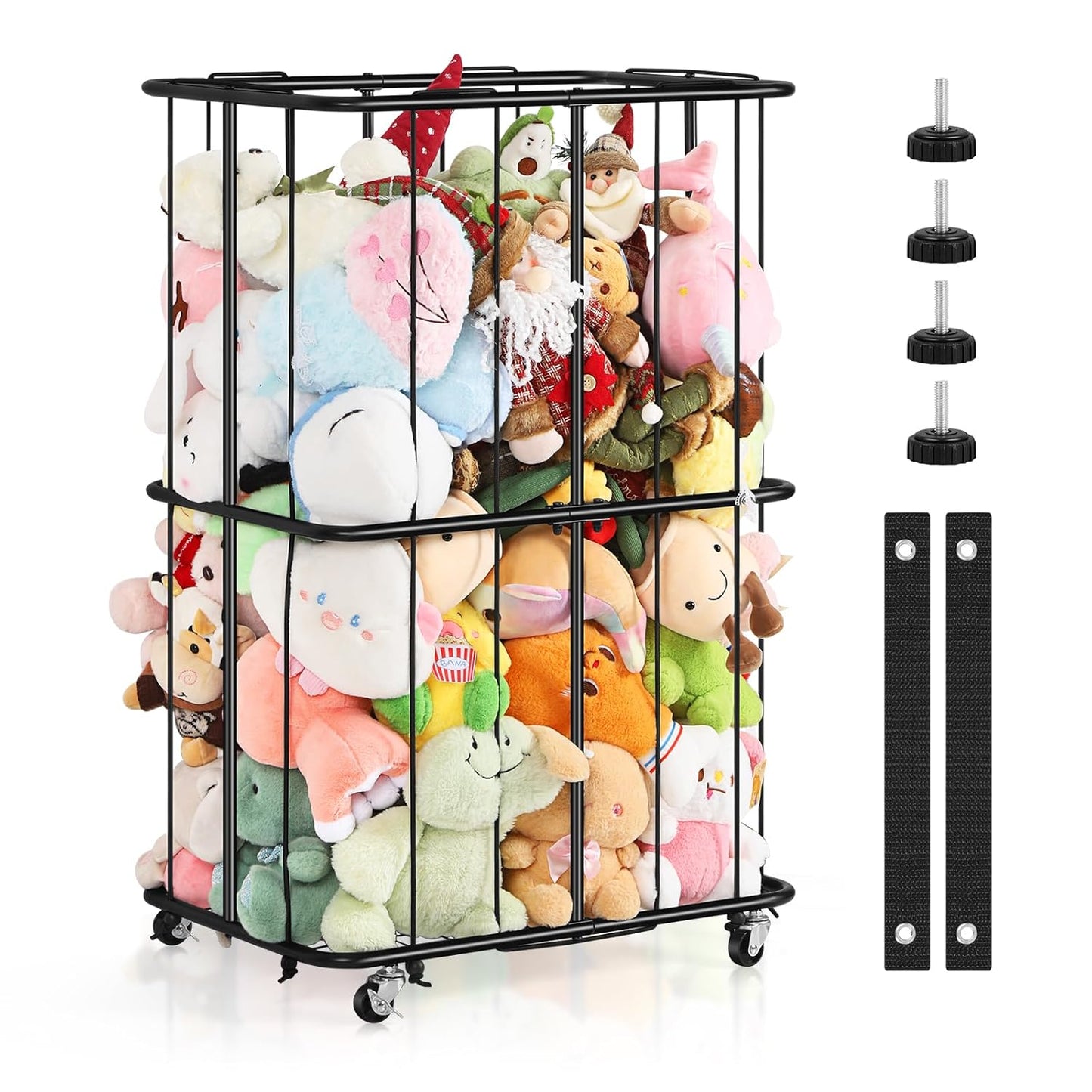 OYEAL Stuffed Animal Storage Tower with Wheels for Plush Toys