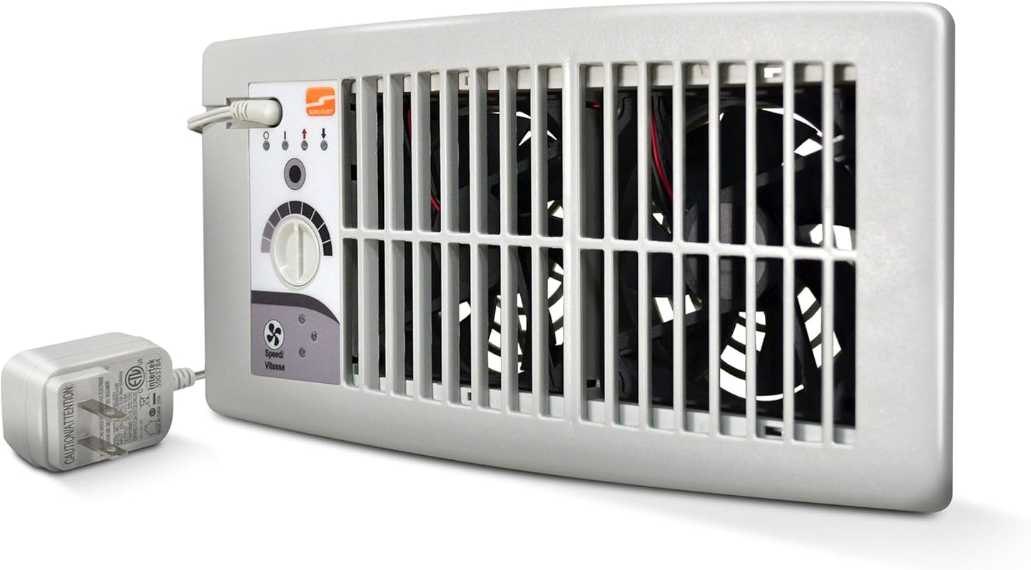Suncourt Flush Fit Floor Wall Register Booster Fan for Comfort