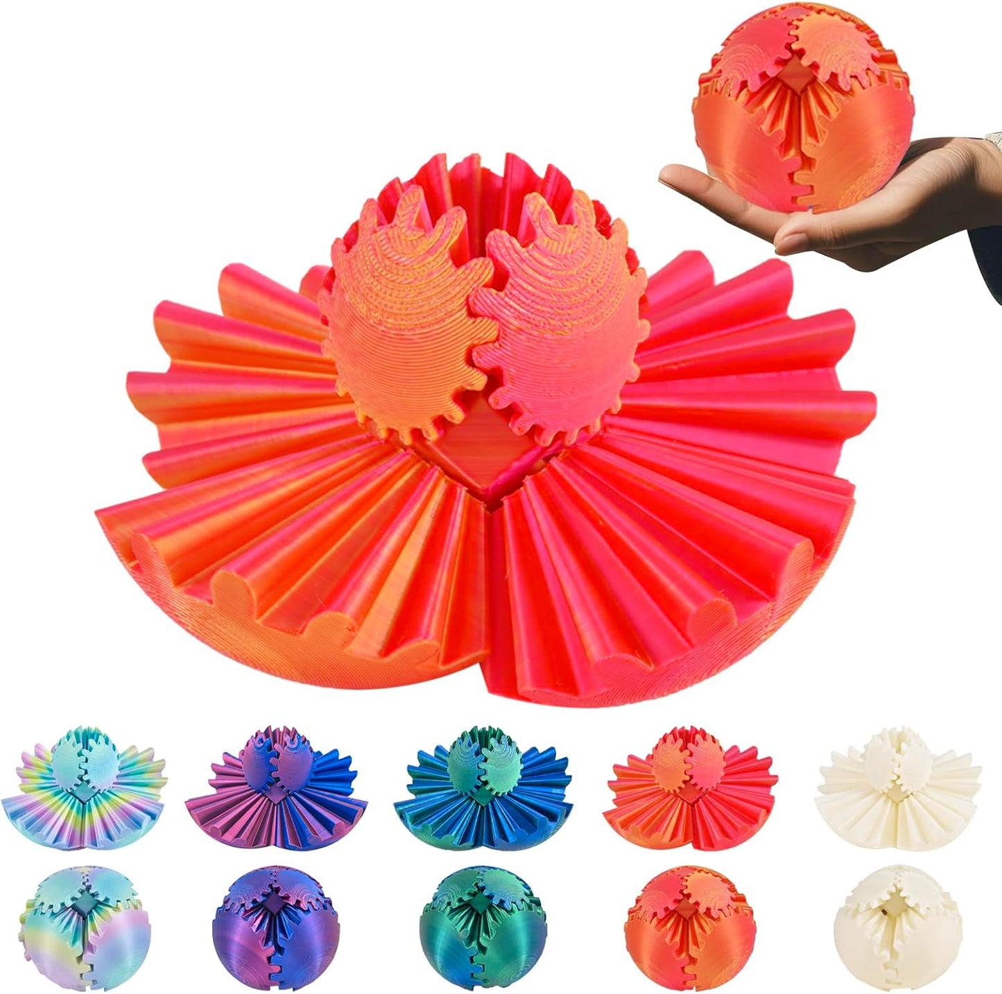 Stress-Relieving 3D Gear Sphere Fidget Toy
