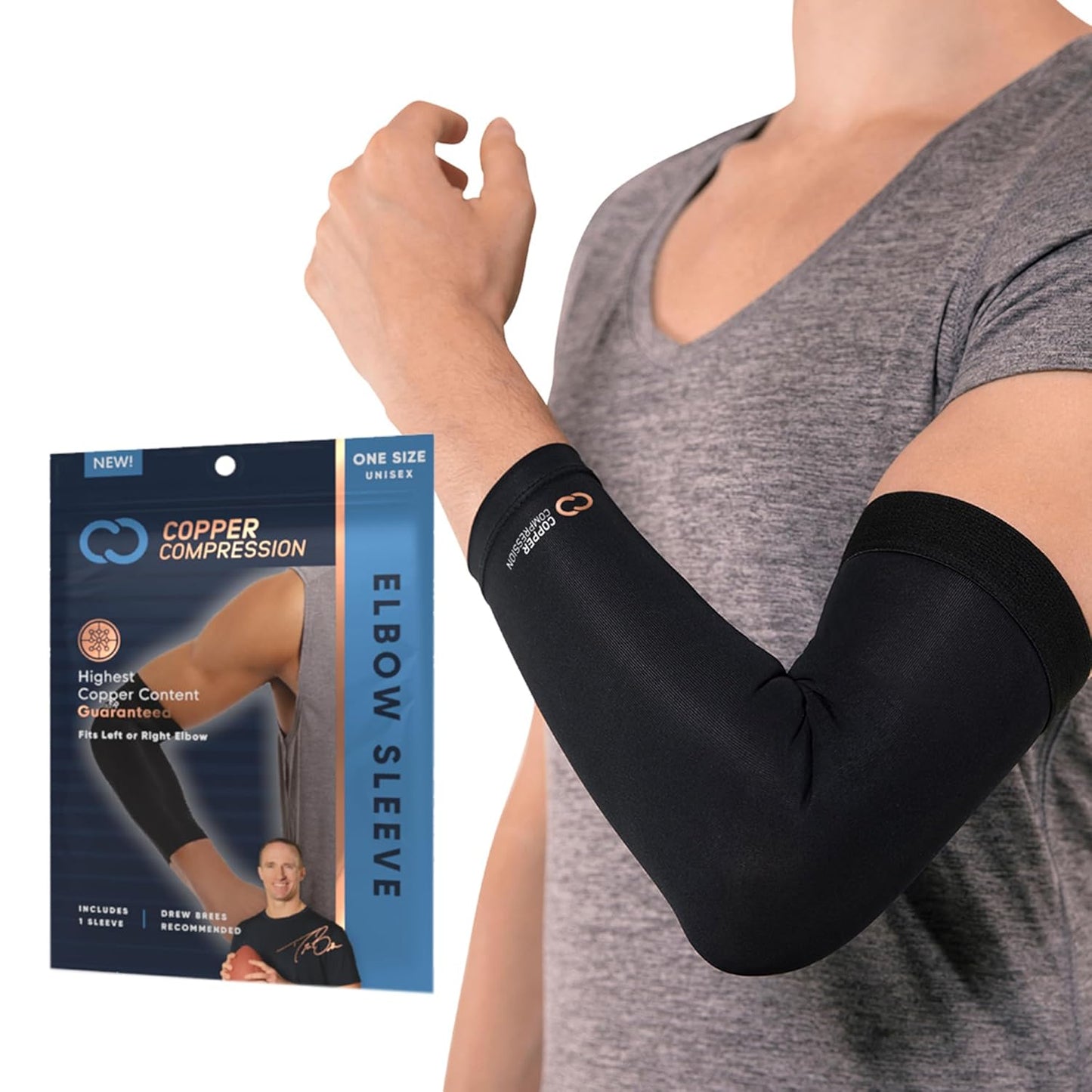 Copper Compression Elbow Sleeve - Pain Relief for Active Lifestyle!