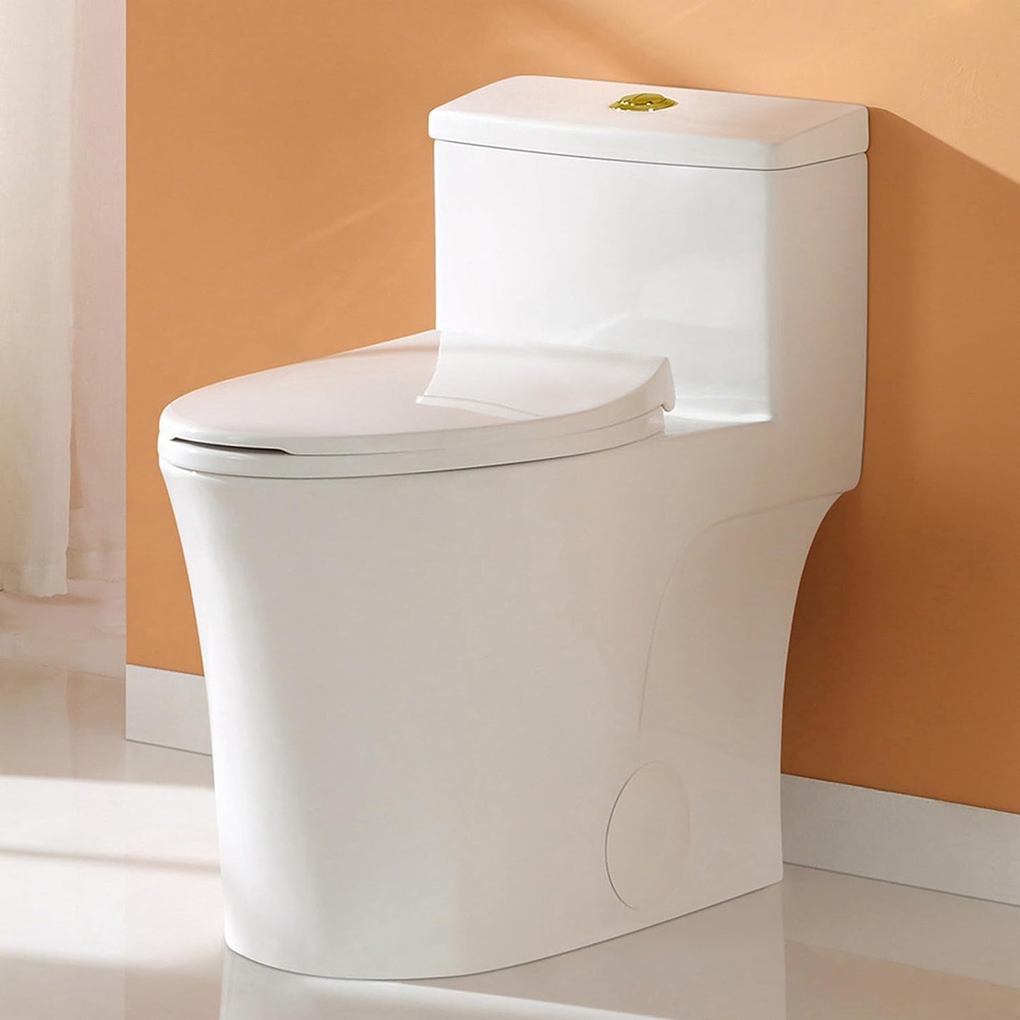 HOROW T0338WG One Piece Toilet with Gold Button Luxury