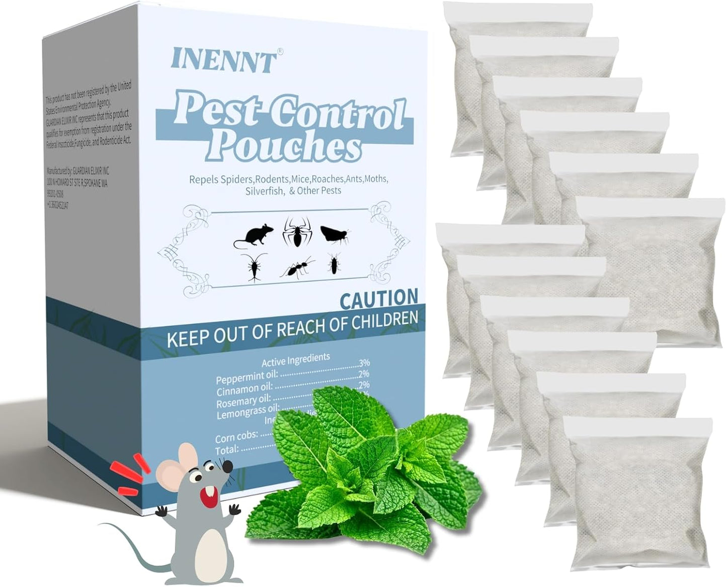 12-Pack Pest Control Pouches: Indoor Multi-Insect Repellent