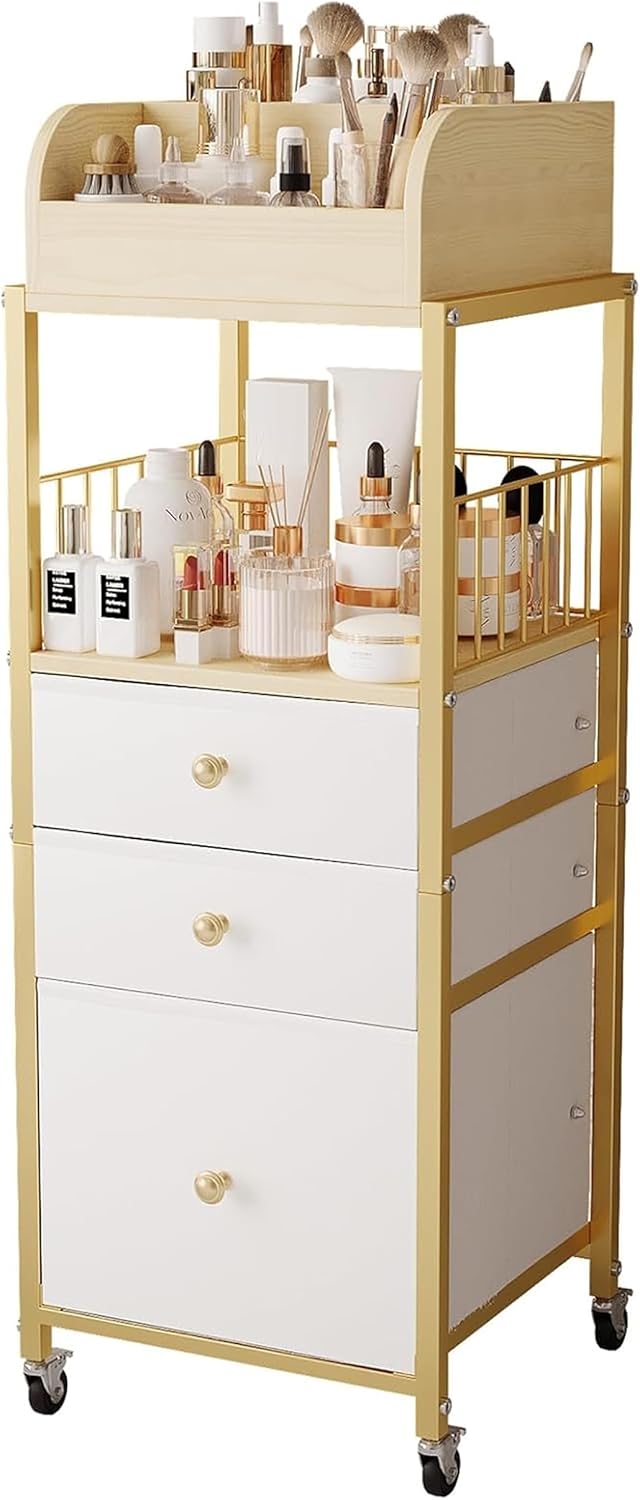 Makeup Organizer Cart with Drawers for Skincare and Cosmetics