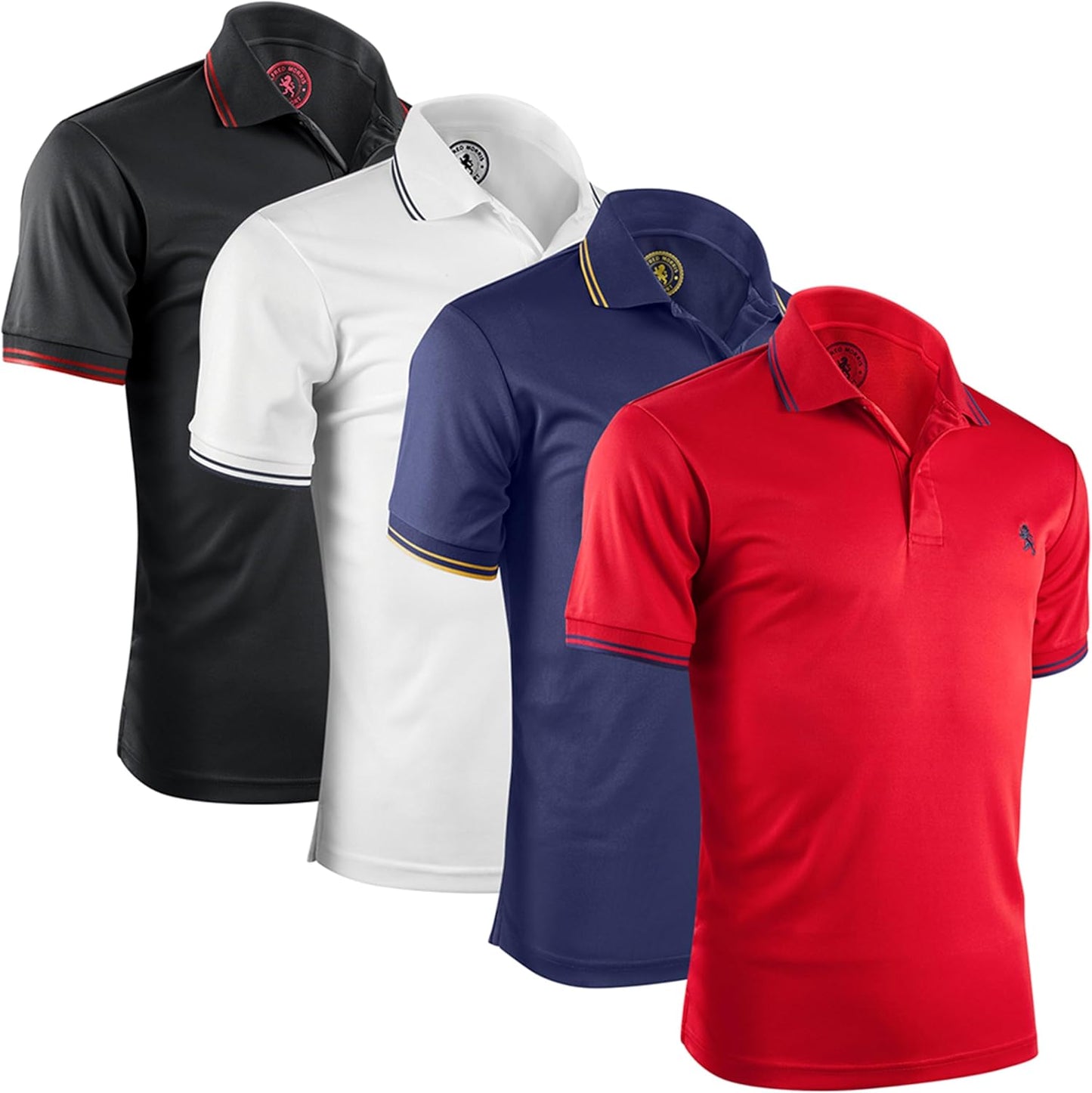 Mens Striped Short Sleeve Polo Shirts 4 Pack for Every Occasion