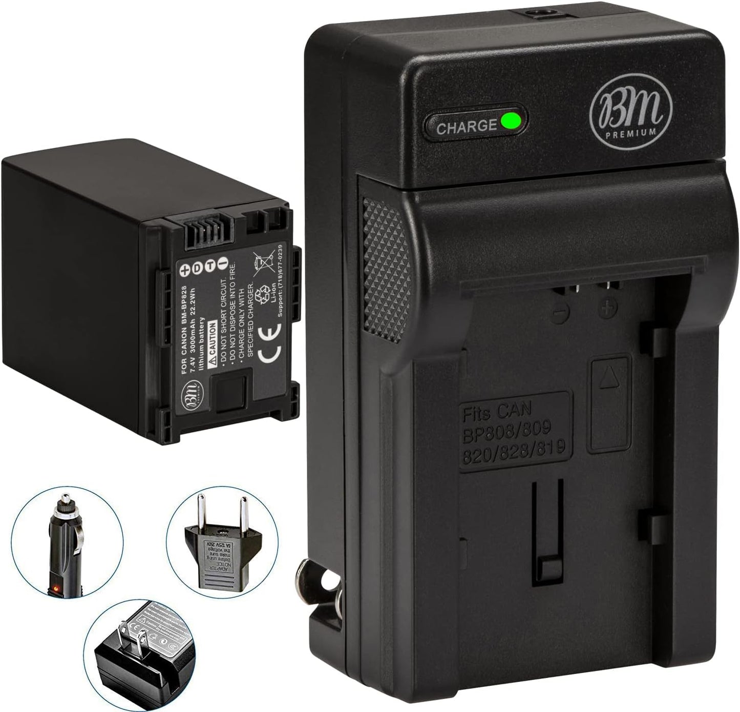 BM BP-828 Battery and Charger for Canon VIXIA Camcorders