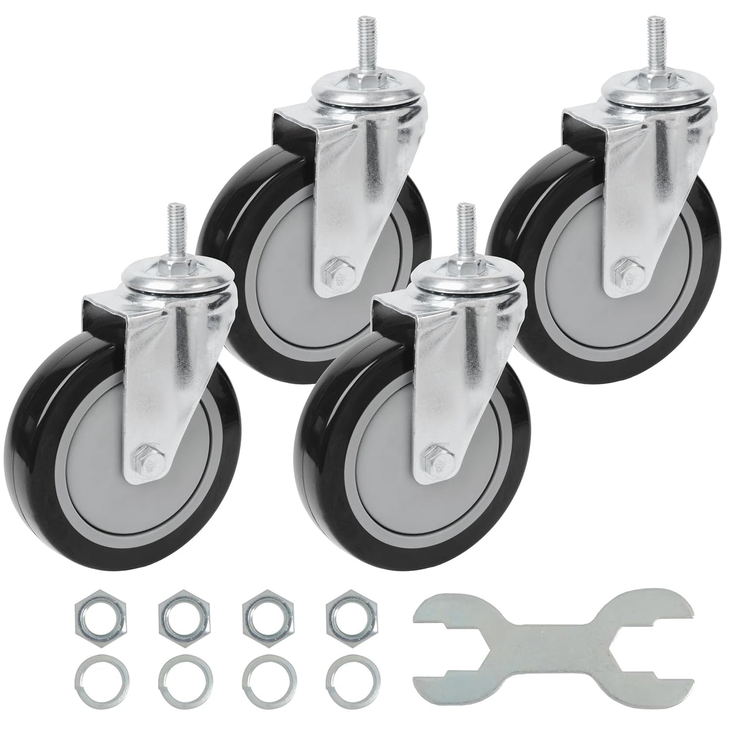 Finnhomy Swivel Caster Wheels 5 Inch Heavy Duty Set of 4