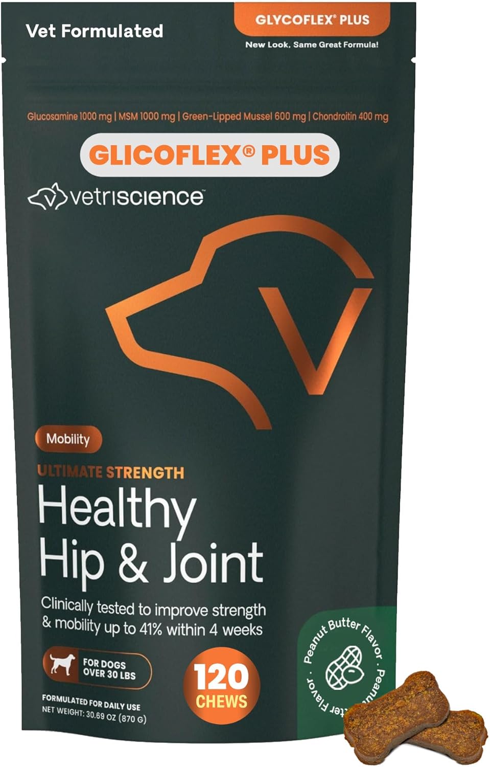 VetriScience Ultimate Strength Healthy Hip & Joint Chews for Dogs