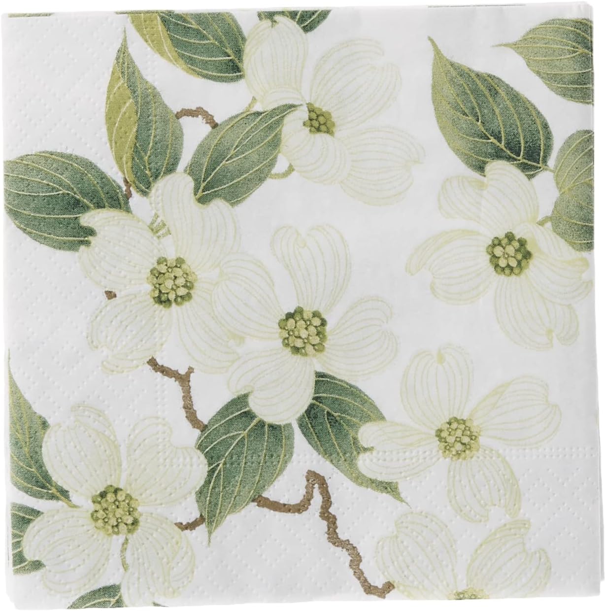 Vibrant White Blossom Cocktail Napkins by Caspari