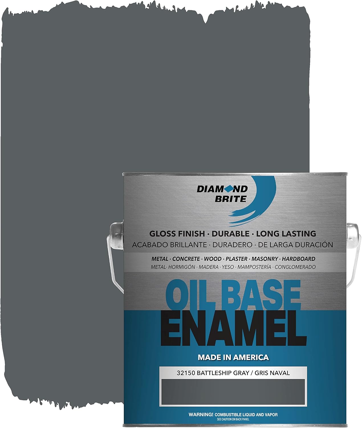 Diamond Brite Paint 1 Gallon Oil Base Enamel in Battleship Gray