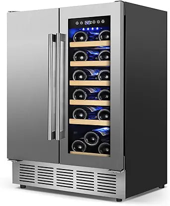 24 Inch Wine and Beverage Refrigerator with Dual Zone Cooling