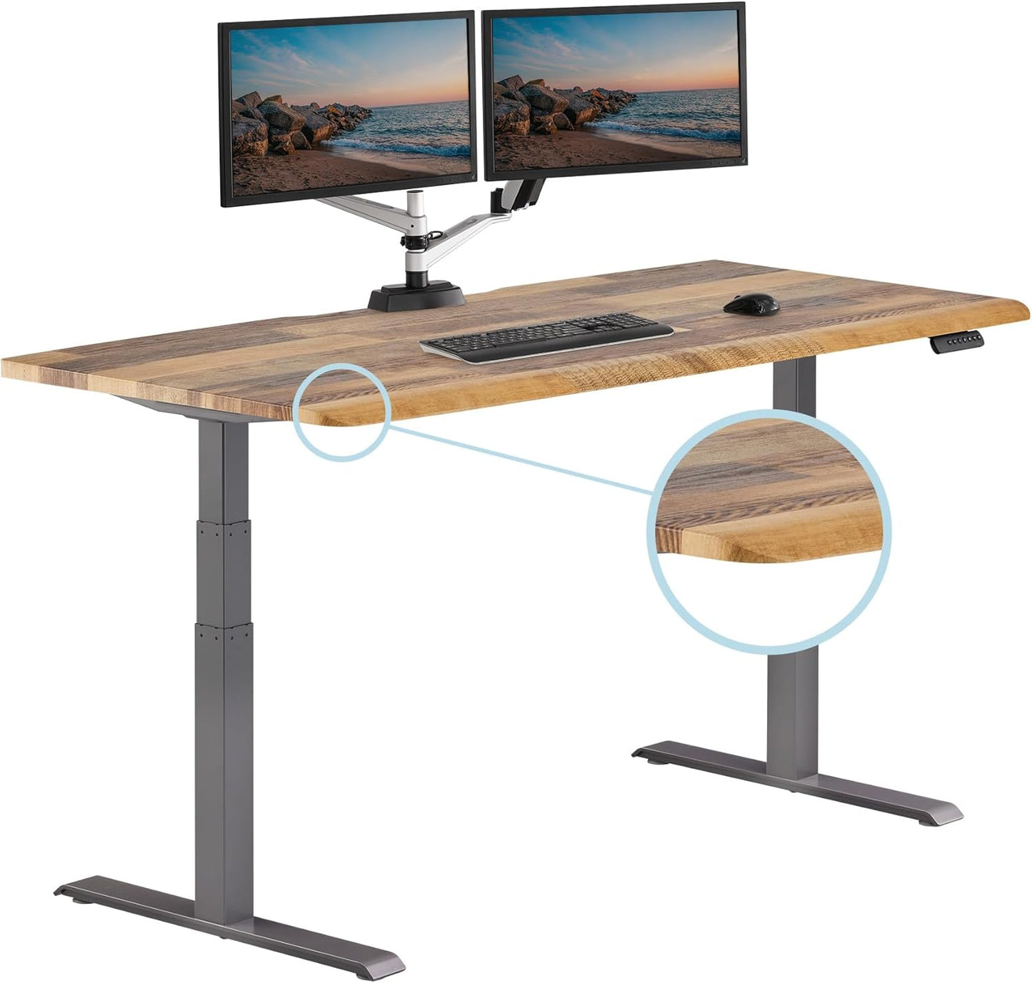 Varidesk Electric Standing Desk - Sloped Edge, Stable Legs