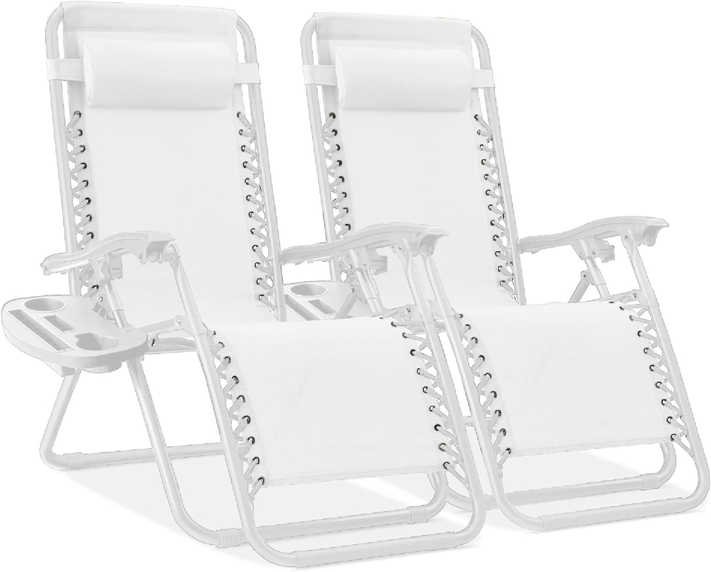 Adjustable Steel Mesh Zero Gravity Lounge Chair Recliners Set
