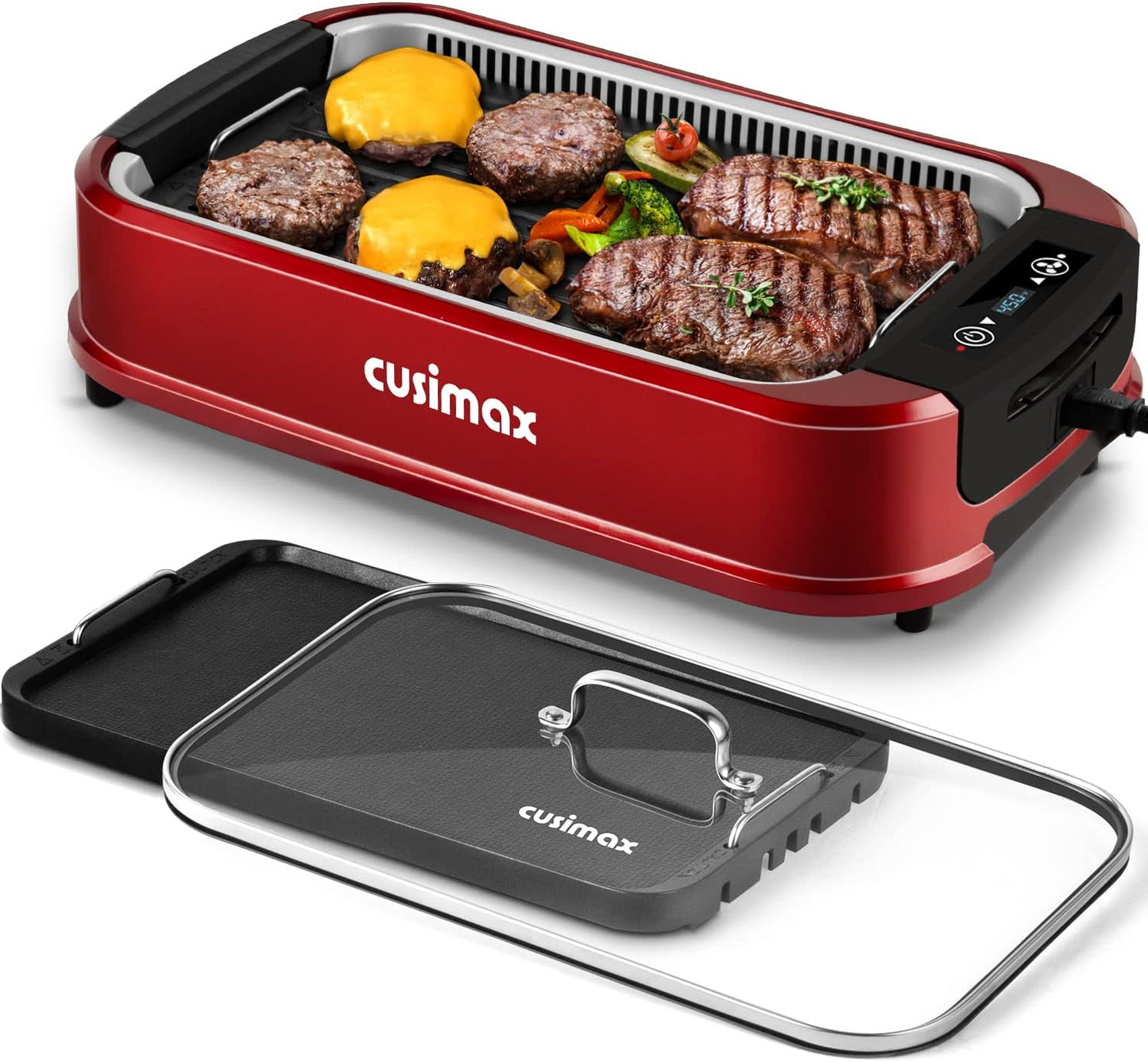 Indoor Grill CUSIMAX Smokeless Electric Grill for BBQ Lovers
