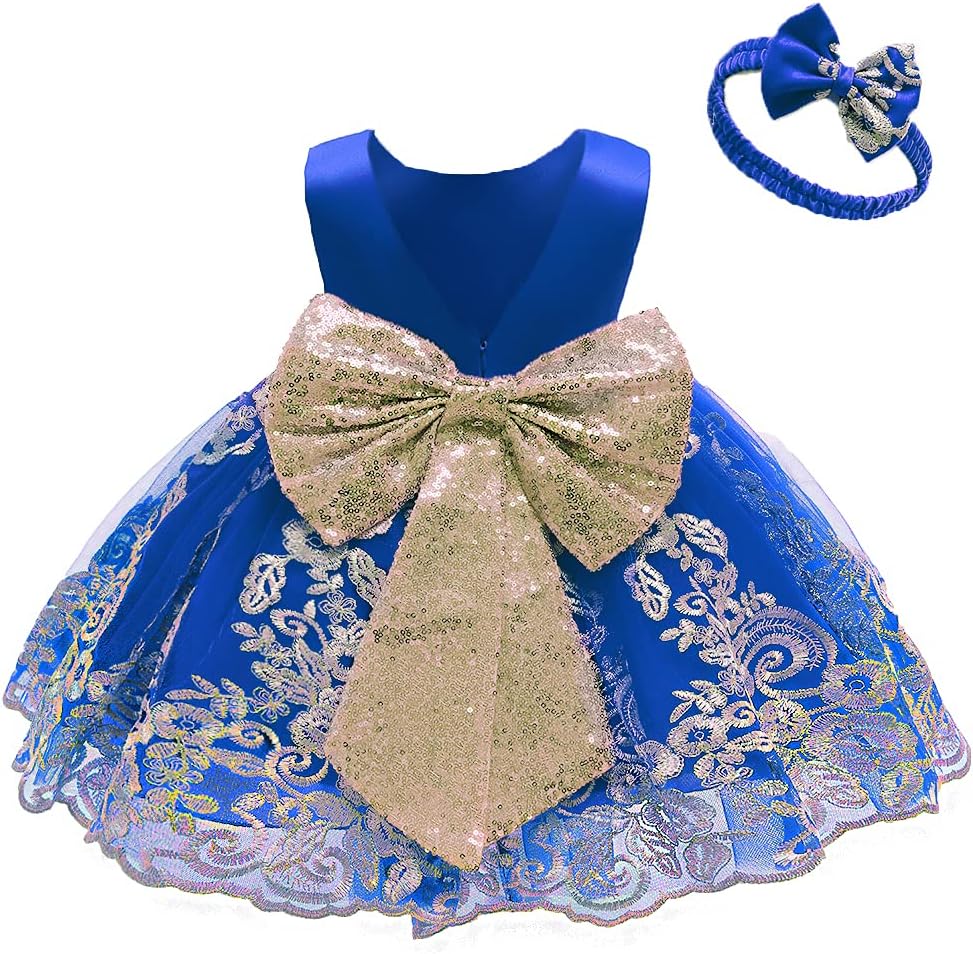 CMMCHAAH Baby Girls Pageant Lace Embroidery Dresses for Toddlers