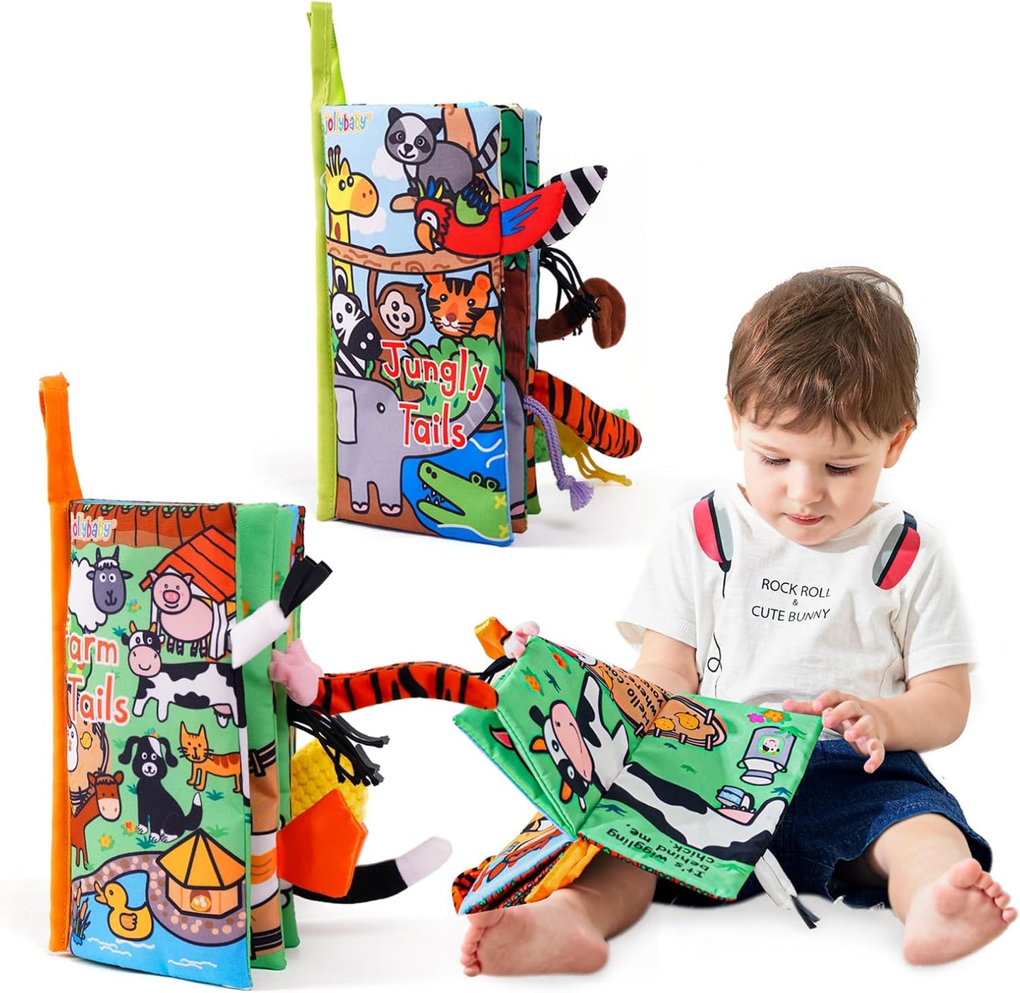 Jollybaby Sensory Crinkle Books - Stimulate Baby Senses