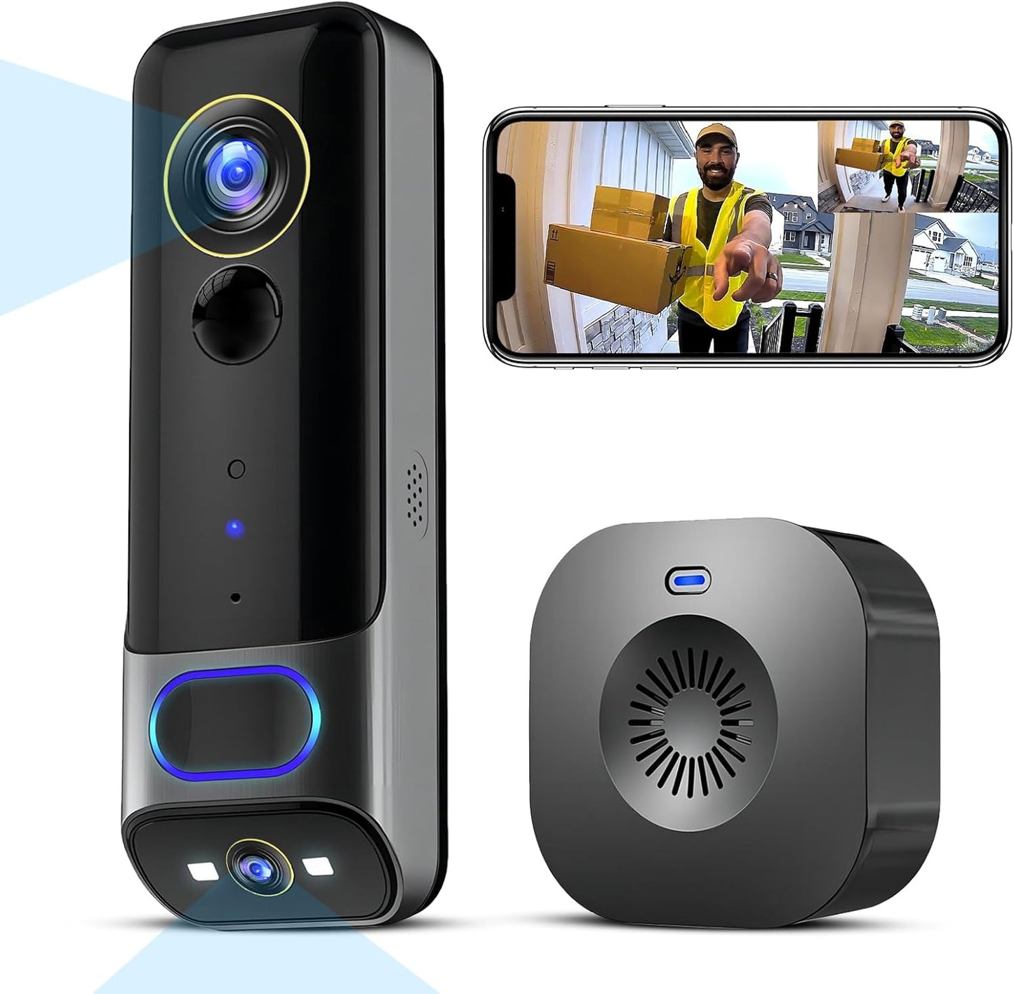 KAMEP Wireless Video Doorbell: Delivery Guard & No Subscription