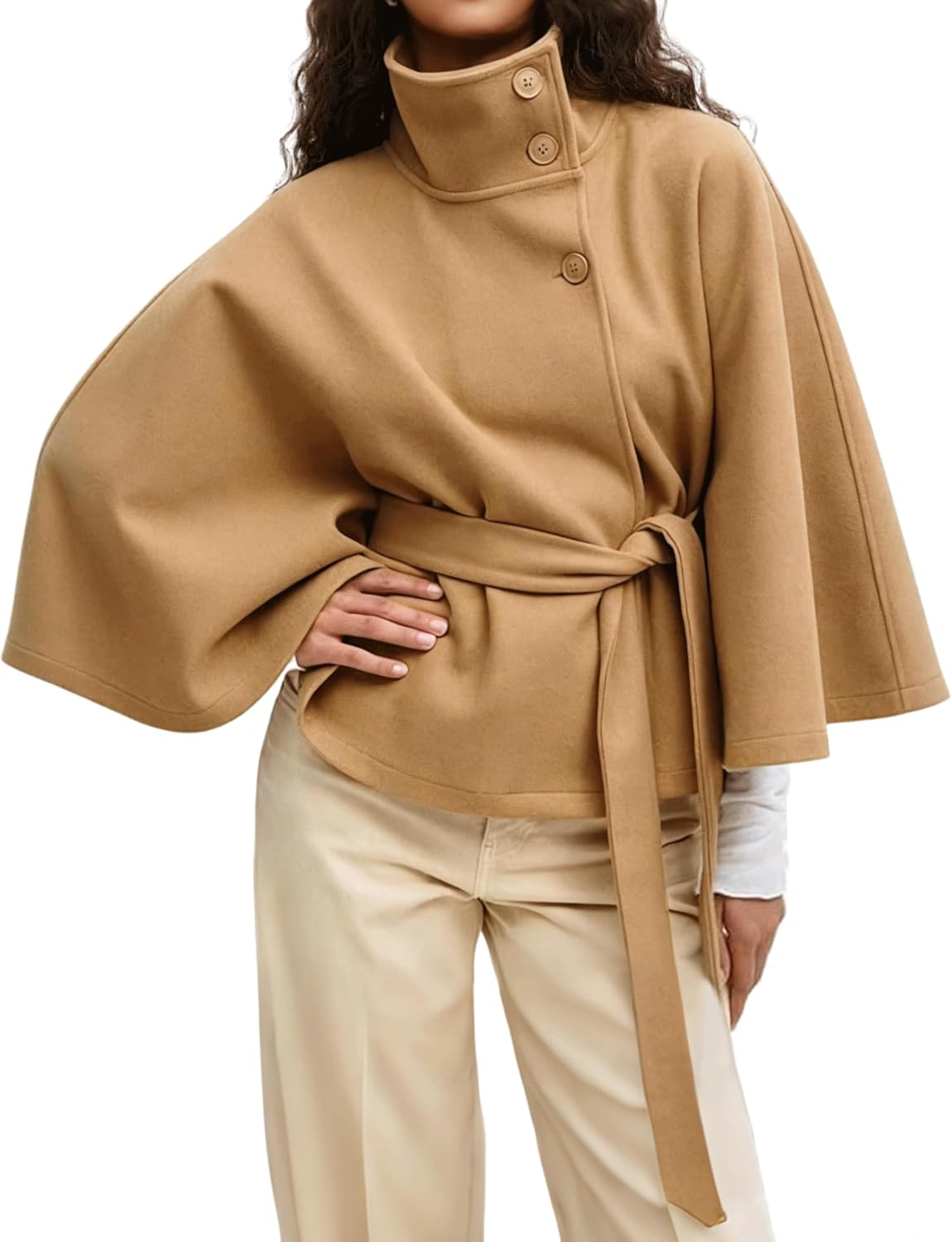 Hooever Women Batwing Sleeve Ponchos for Stylish Winter Wear