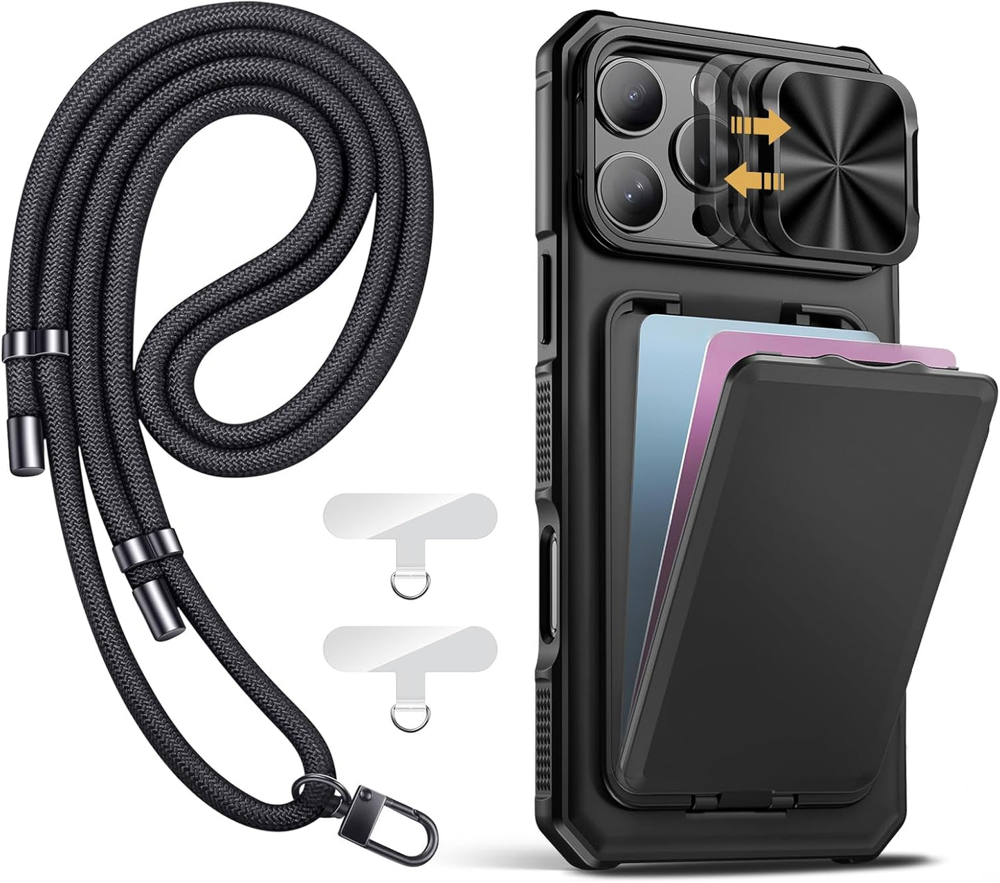 SSLOTSCASE iPhone 16 Pro Case with Lanyard & Card Holder