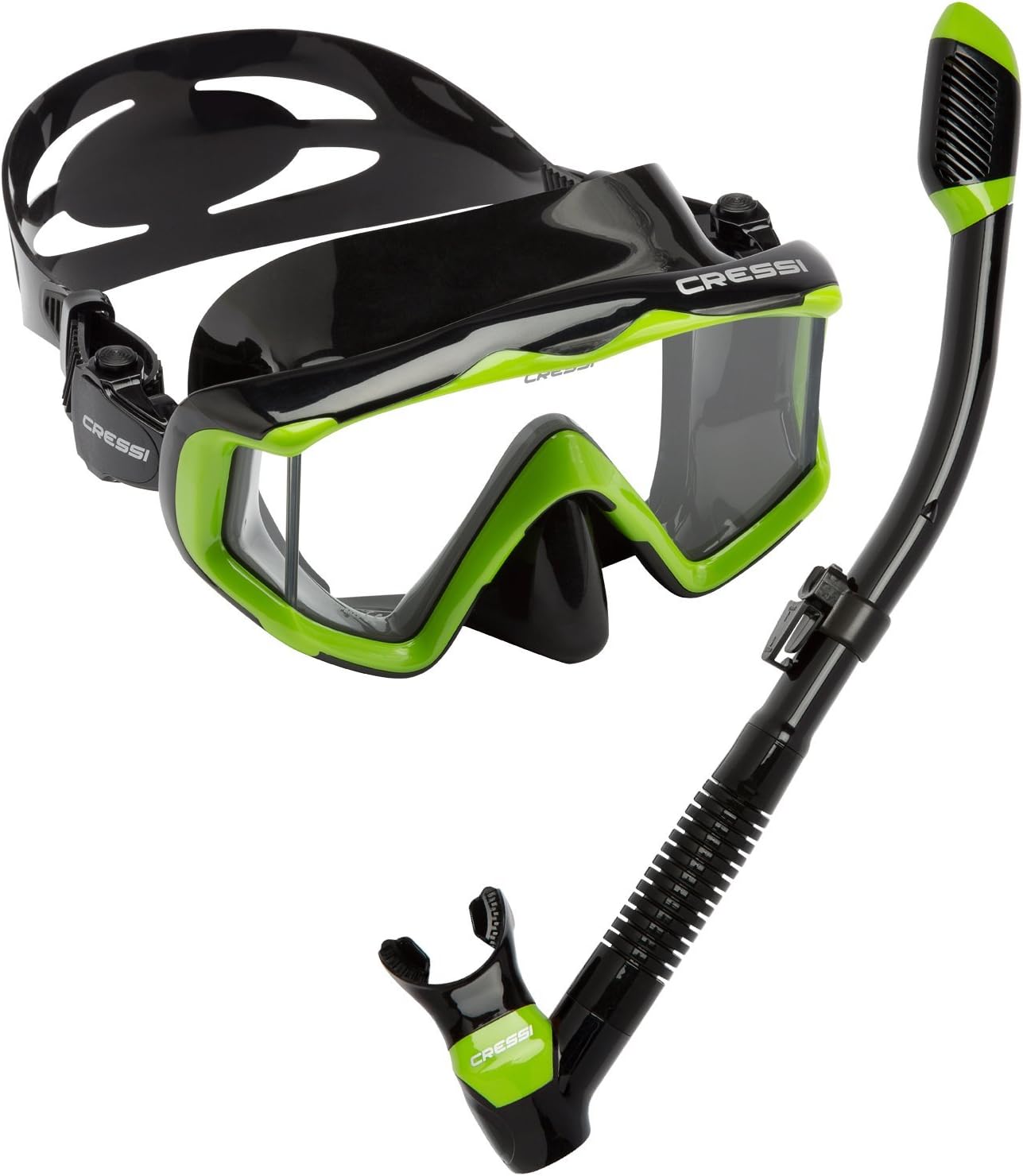 Cressi Panoramic Dive Set: Wide View & Dry Snorkel - Italian Design