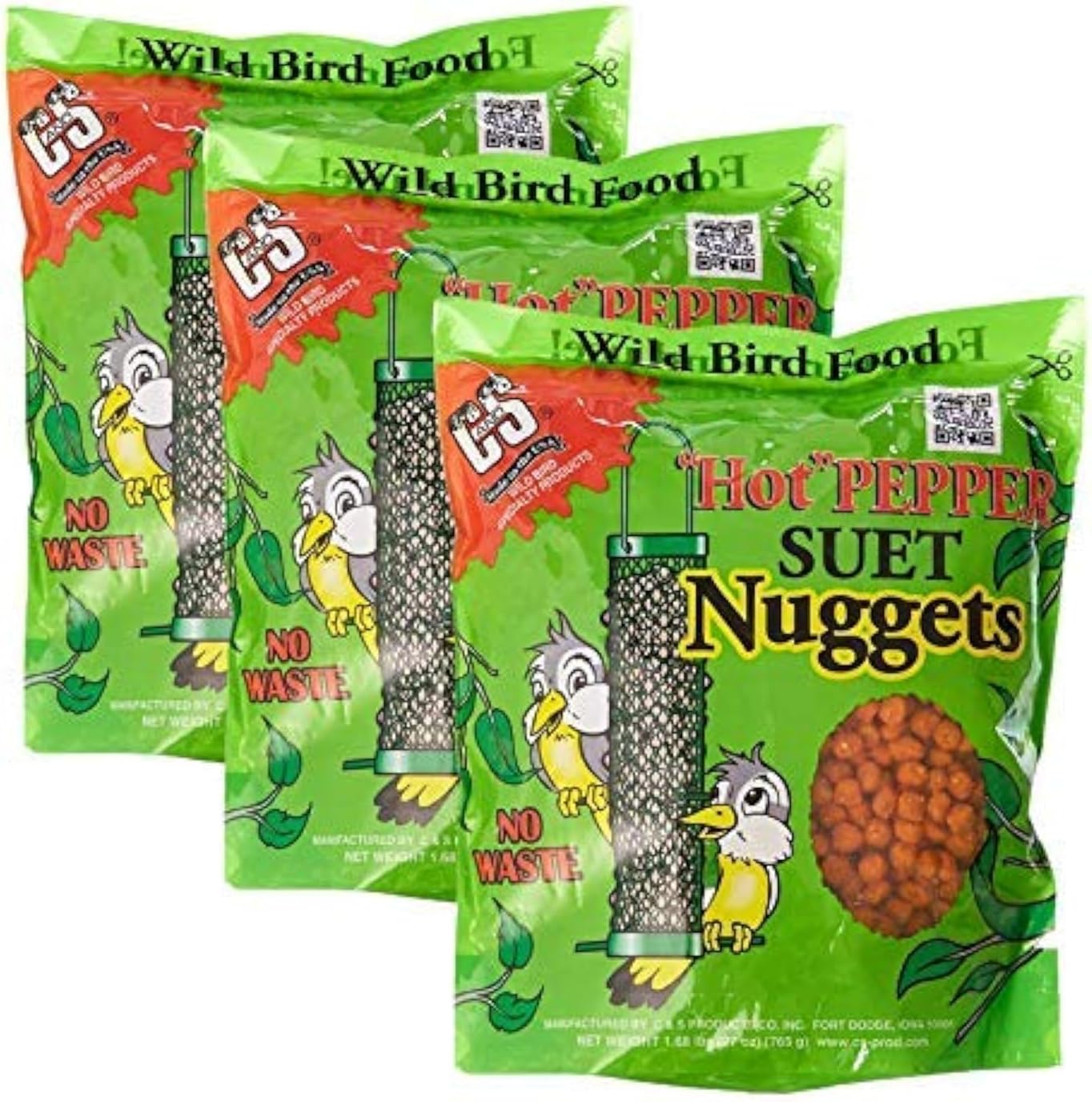 C&S Hot Pepper Nuggets for Attracting Songbirds, Pack of 3