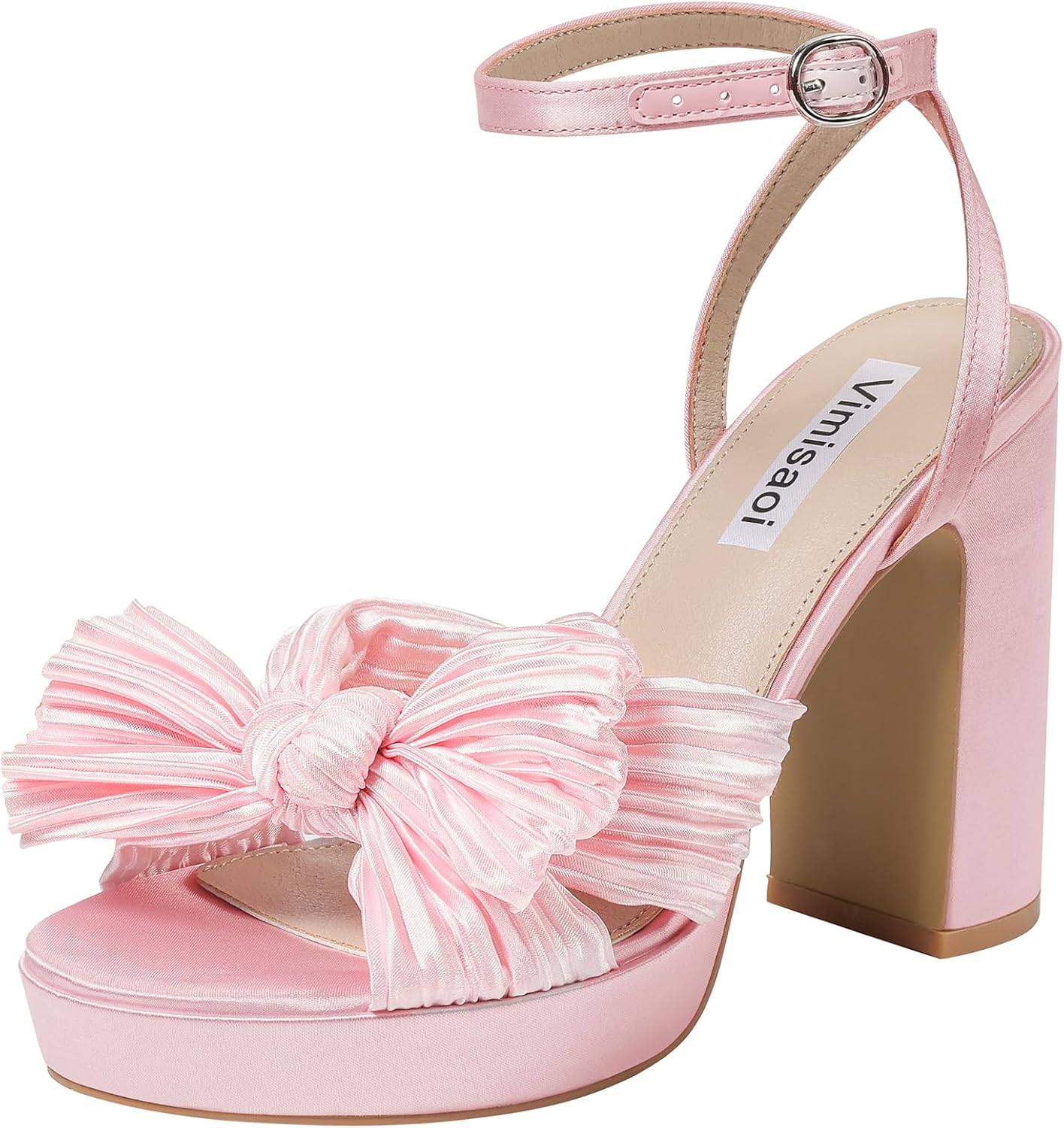 VIMISAOI Women's Bow Knot Platform Heels for Wedding Parties