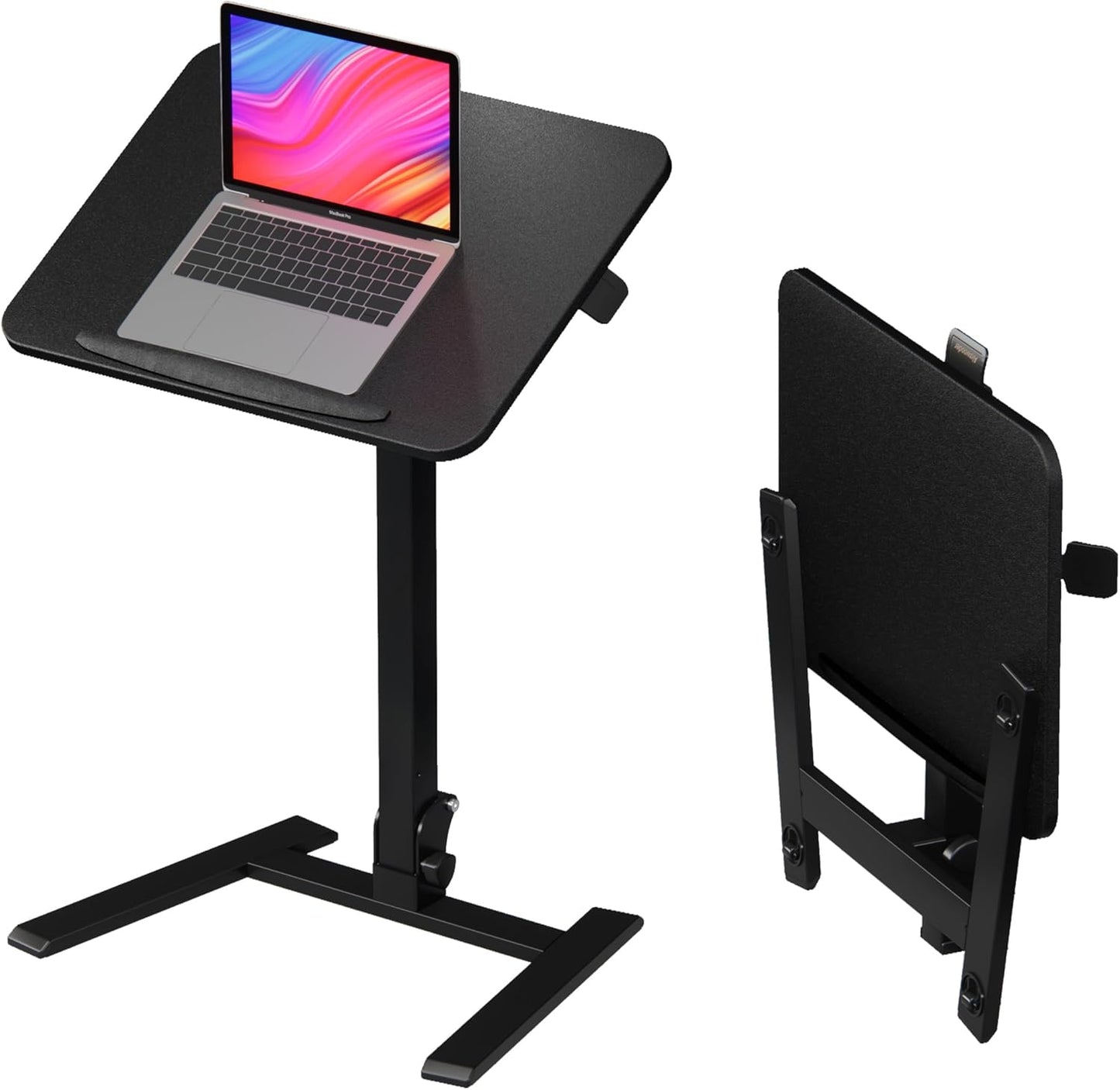 Mobile Folding Desk 25 Inch - Height Adjustable Rolling Desk