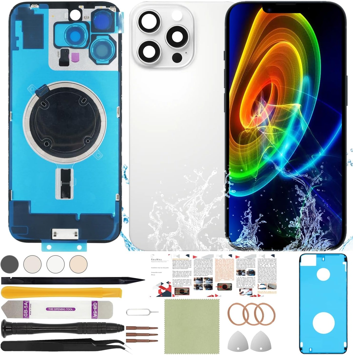 Back Glass Replacement for iPhone 16 Pro Max with Tools