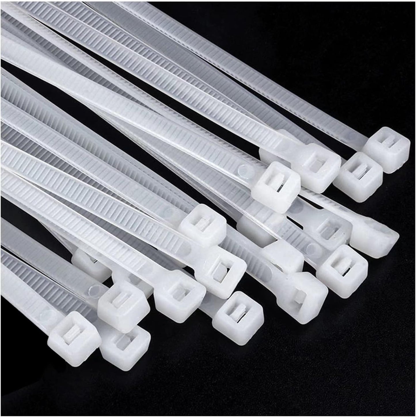 50 White 24 Heavy Duty Zip Ties by BAIJIAER - Extra Long & Strong