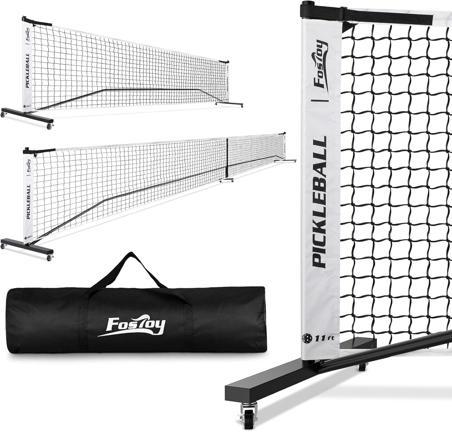 Portable Pickleball Net Set with Wheels for Easy Transport