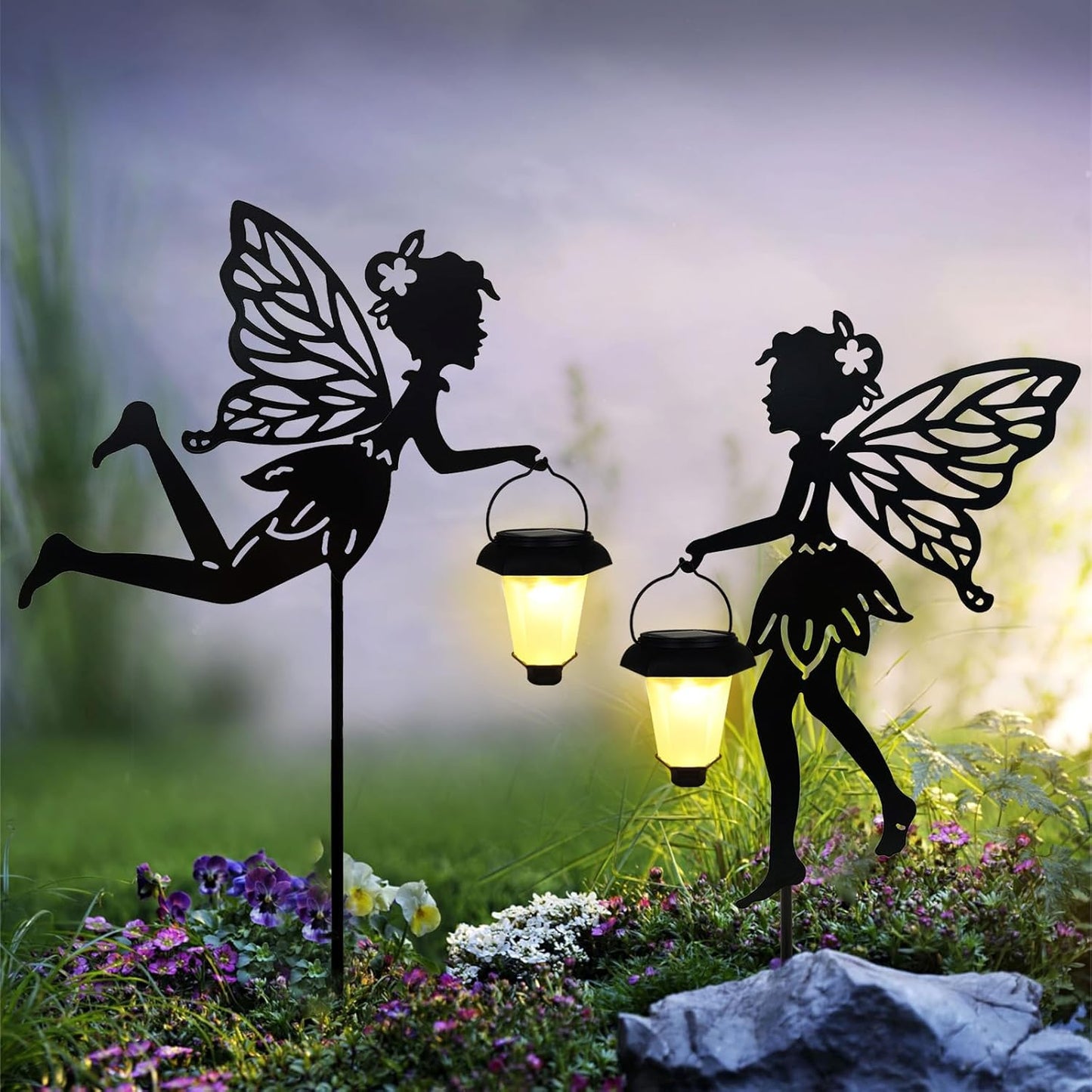 Solar Fairy Garden Stake Decorative Lanterns for Outdoor Charm