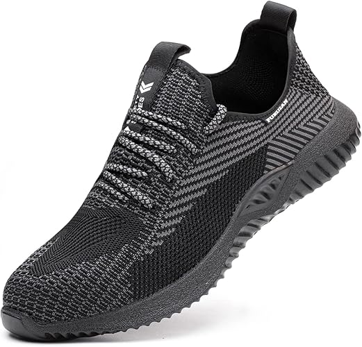 Furuian Steel Toe Shoes for Men - Comfortable Non Slip Sneakers