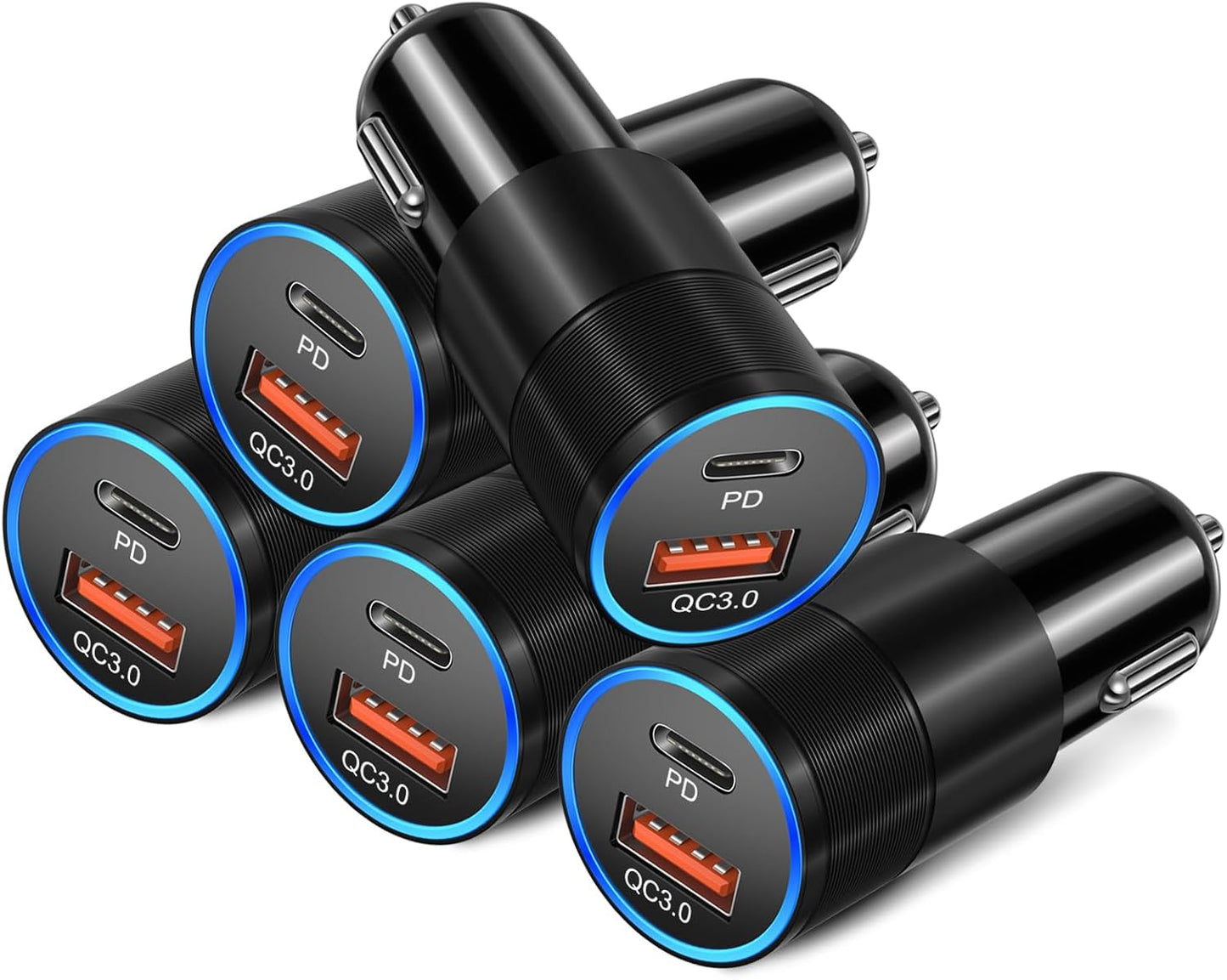 5-Pack Bangfun Dual USB Car Charger - Fast Charge On-The-Go!