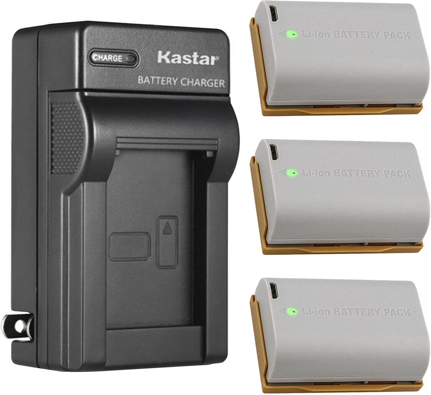 Kastar 3-Pack Battery and AC Wall Charger for Canon Cameras