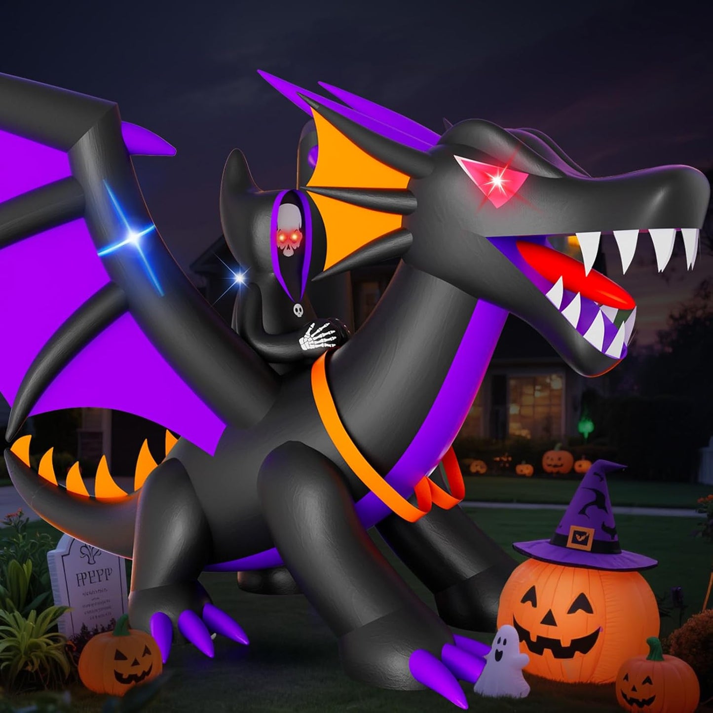 11FT Halloween Inflatable Dragon Decorations for Spooky Fun
