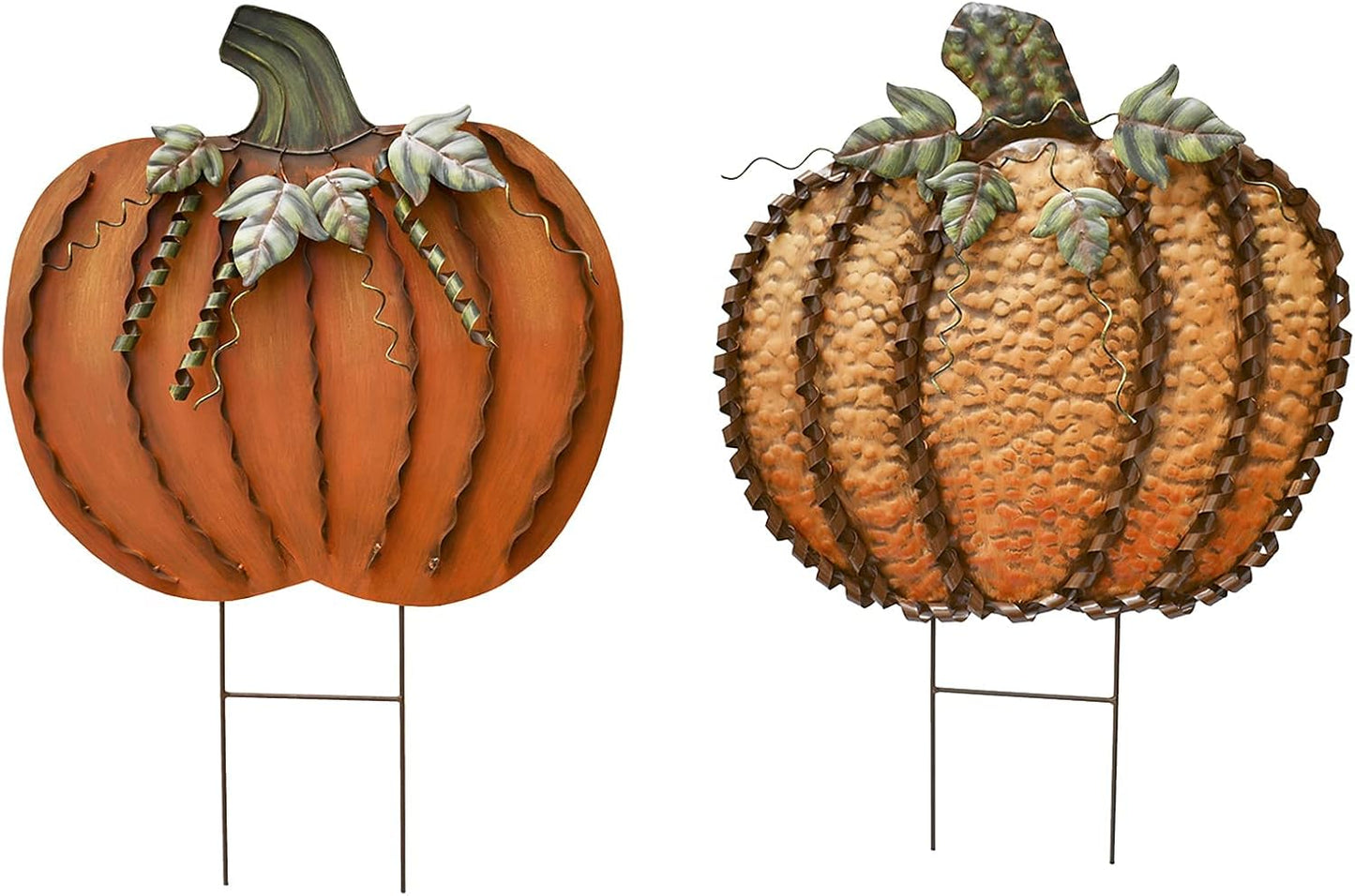 26 H Metal Pumpkin Yard Stake for Rustic Fall Decor